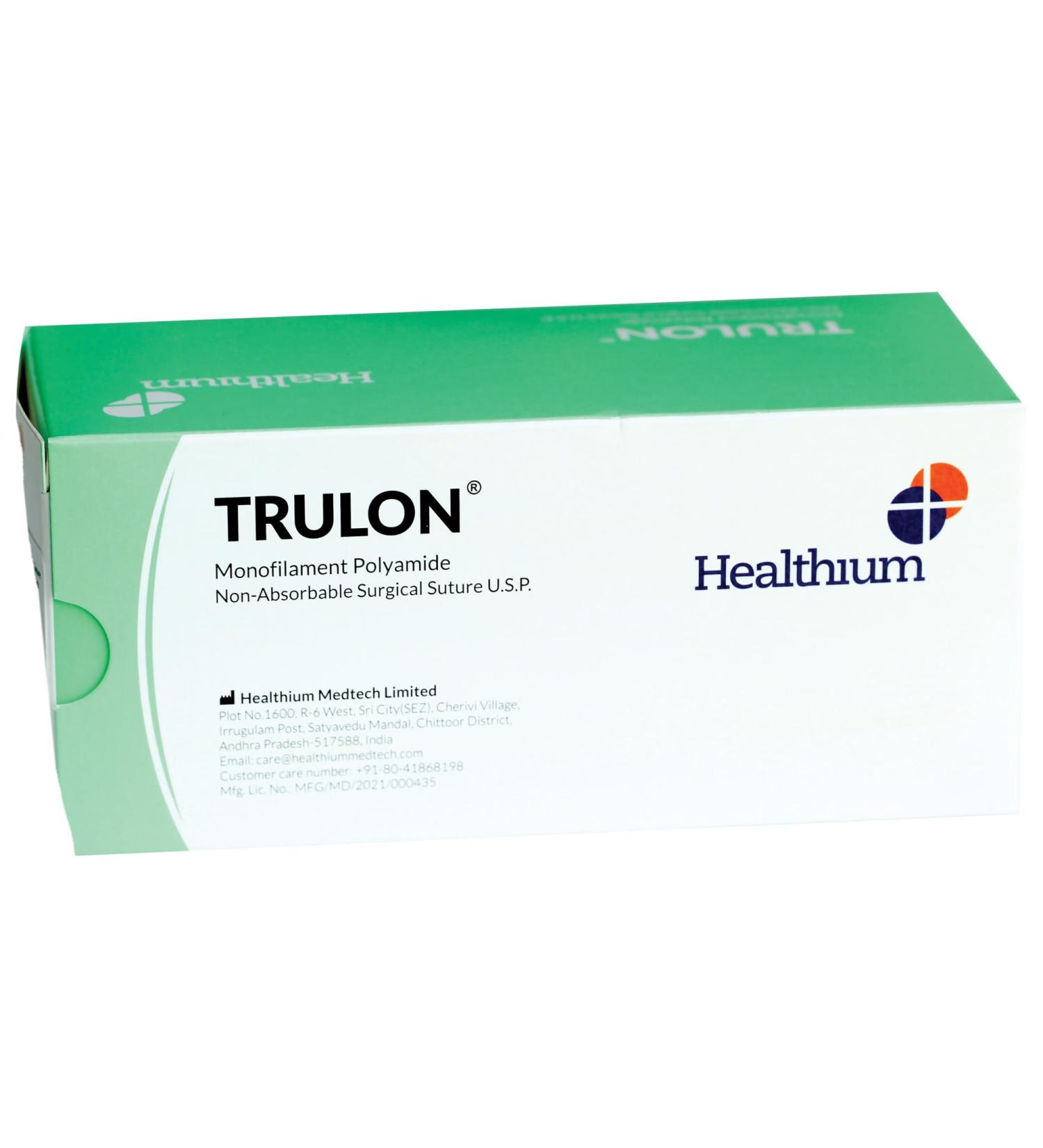 SEAM NOT ASSEMBLE TRULON caliber 2/0 curve 3/8 needle 26 mm - 45 cm - blue C2 needle 26 mm seam 42 cm blue