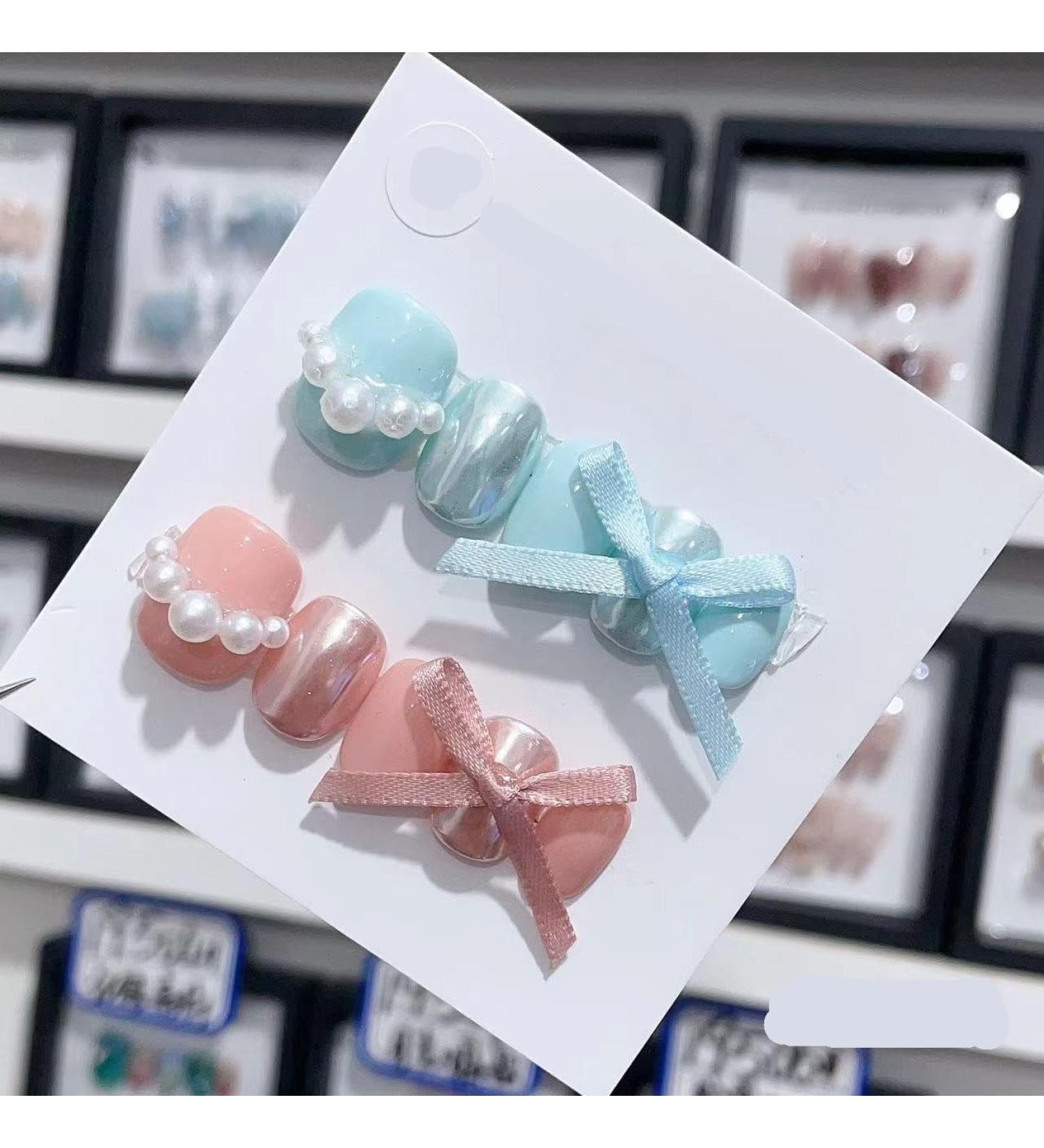 Handmade Long and Short Nail Patches for Artificial Nail Enhancement(Color:19543 Size:XS) - Buy Online on GoSupps.com