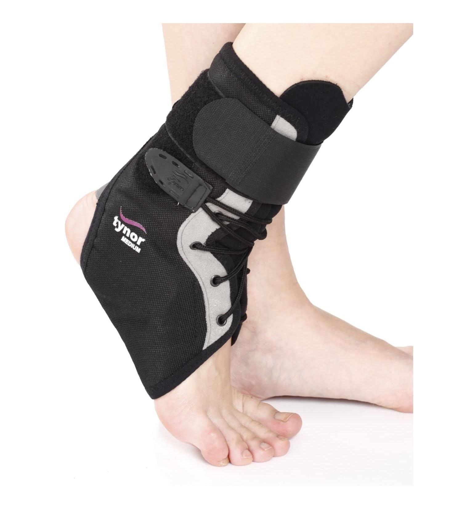 TYNOR Ankle Brace - Adjustable Support for Sizes L (9.6-10.8 inches) | Black International Shipping Available - Buy Online on GoSupps.com