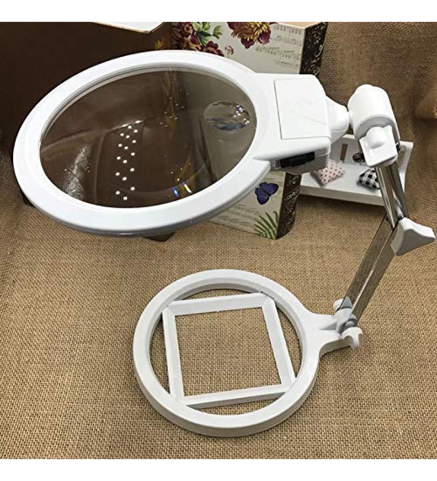 2.5X Desktop Magnifier Embroidery Reading Stand Magnifying Glasses with Lighting LED Loupe Good Times