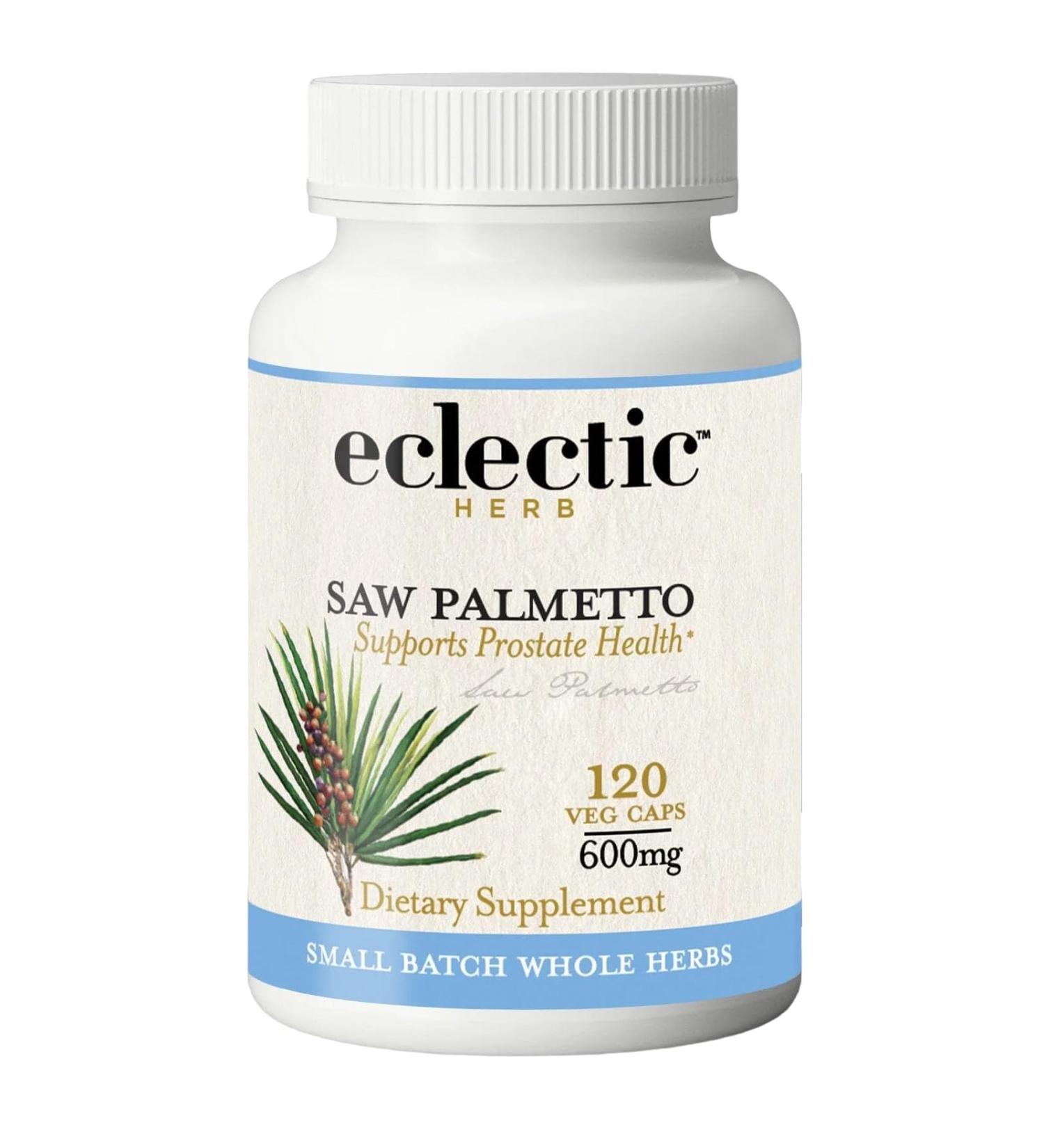 Eclectic Herb - Saw Palmetto Capsules | Urinary Tract & Prostate Health Supplement for Men | Supports Male Health | Non-GMO Vegan Gluten Free (120 CT | 600 mg) - Buy Online on GoSupps.com
