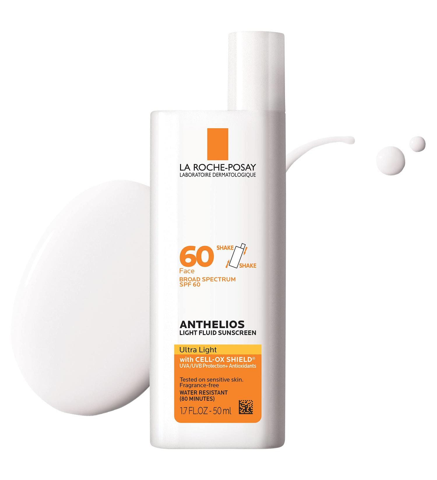 La Roche-Posay Anthelios Light Fluid Face Sunscreen SPF 60 for Sensitive Skin - Oil Free & Non-Comedogenic - Buy Online on GoSupps.com