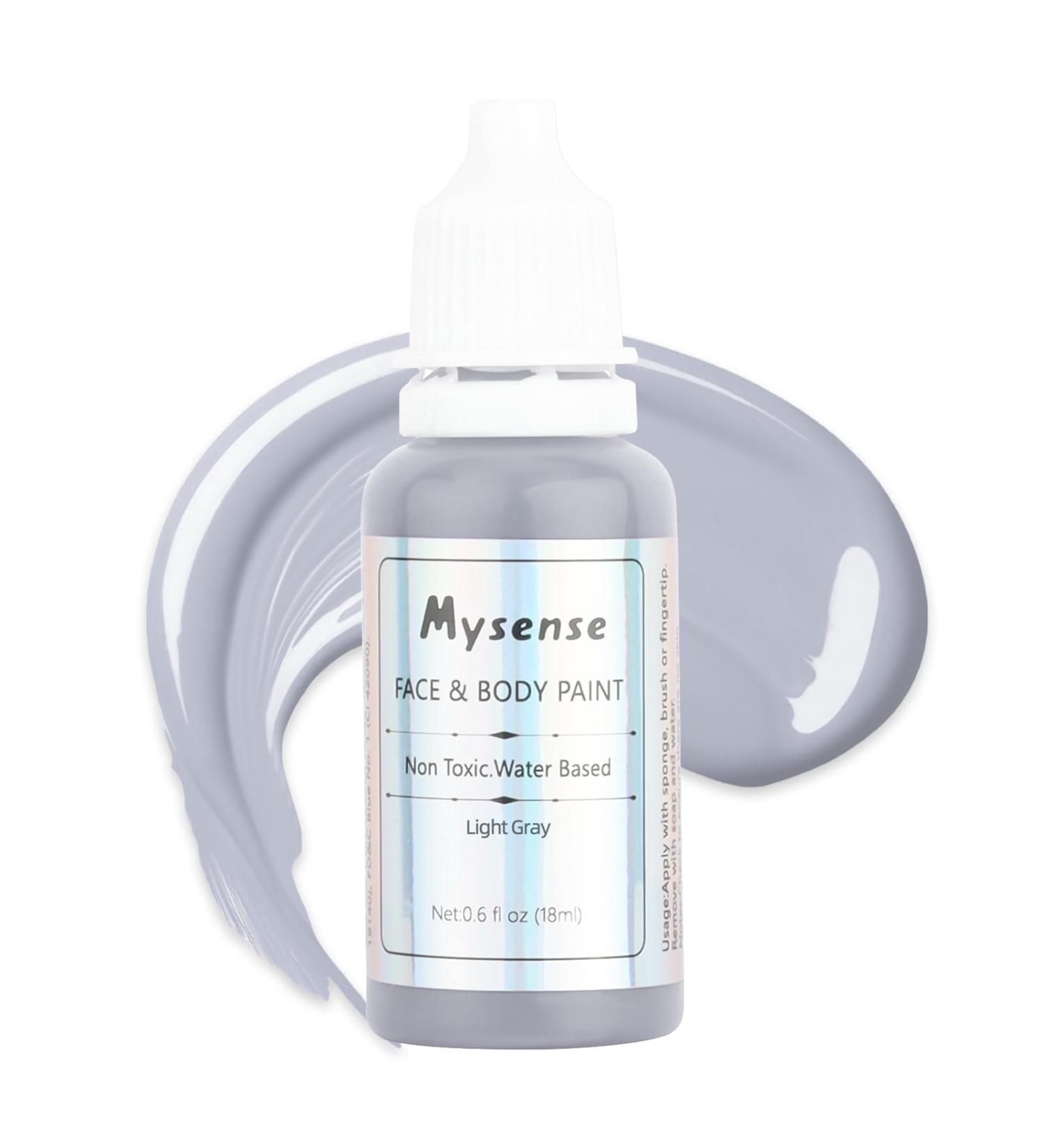 Mysense Light Gray Face & Body Paint 0.6oz - Non-Toxic Washable Cream Makeup for Adults Halloween Costume, SFX Cosplay & Goth Raven Look - Buy Online on GoSupps.com