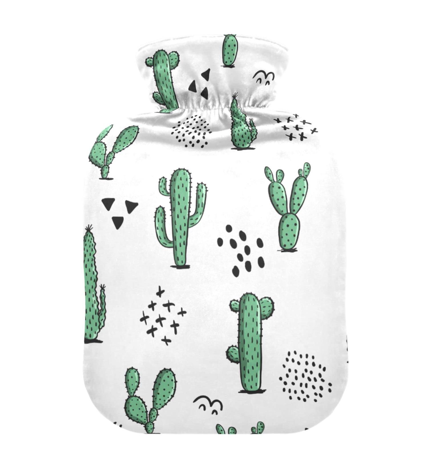 Cute Cactus Hot Water Bottle with Cover - 2L Pain Relief & Headache Solution | International Shipping Available - Buy Online on GoSupps.com