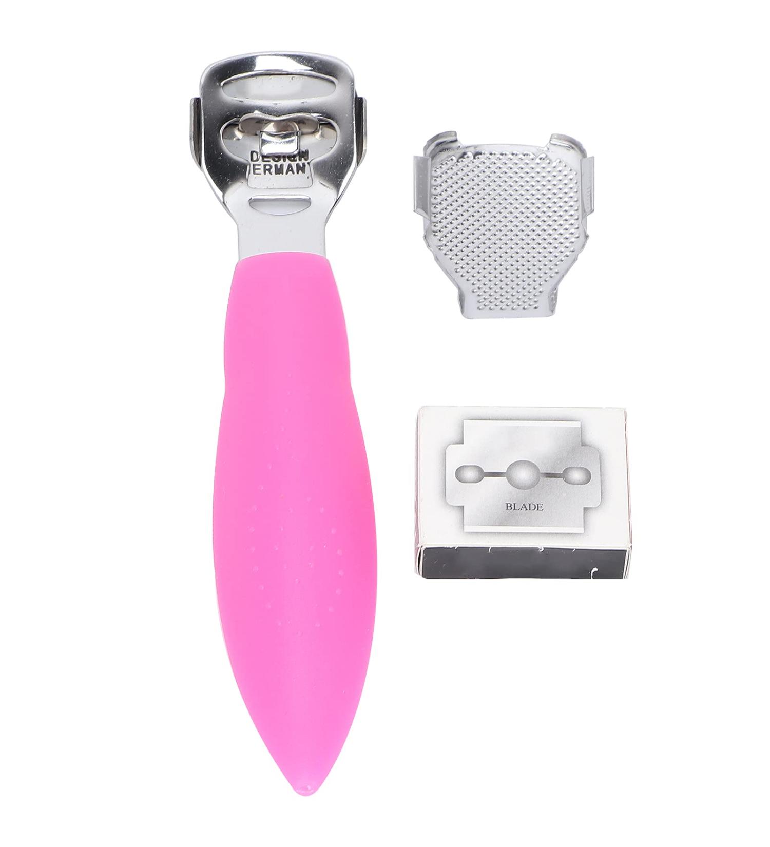 Stainless Steel Callus Shaver Remover - Effective Hard Skin Trimmers & Pedicure Foot File Tool in Pink | International Shipping - Buy Online on GoSupps.com