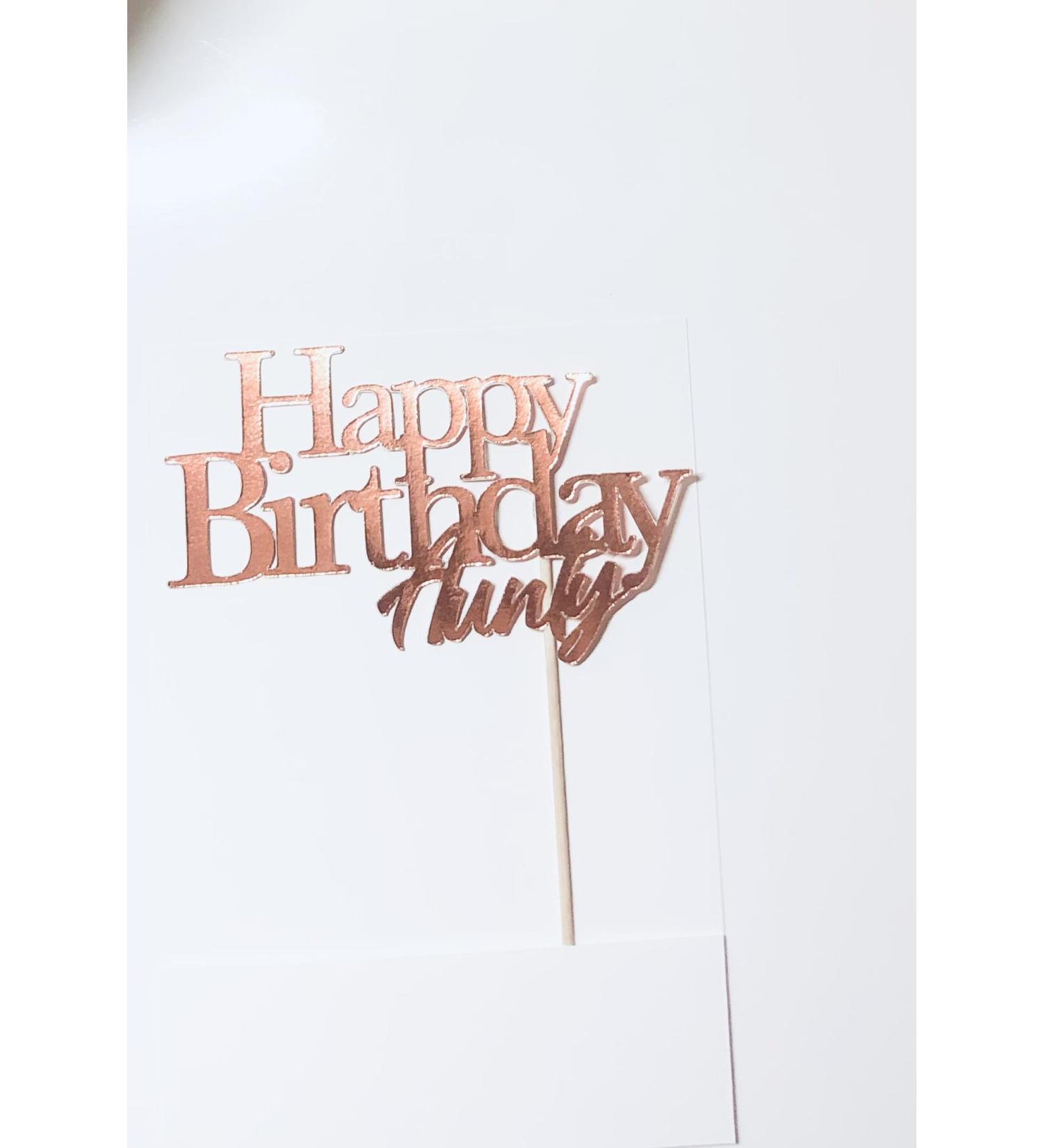 LuciaNArtGB Happy Birthday Aunty Cake Topper (Rose Gold) - Buy Online on GoSupps.com