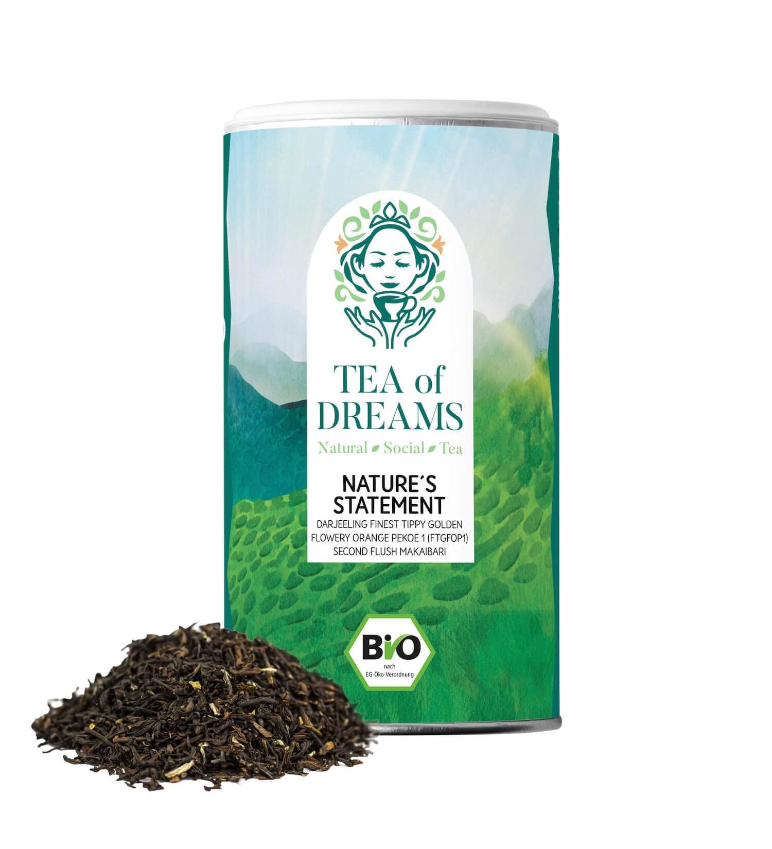  Tea of Dreams Organic Black Tea | "Nature's Statement" | Darjeeling (FTGFOP1) Second Flush Makaibari | Loose Leaf Tea | 70 g - Buy Online on GoSupps.com