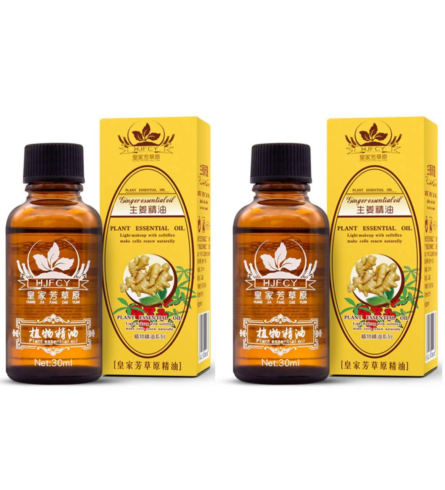 100% Pure Natural Ginger Essential Oil - Spa Massage & Lymphatic Drainage - 30ml (2 Pack) - Premium Vegetable Oil for Wellness - Buy Online on GoSupps.com