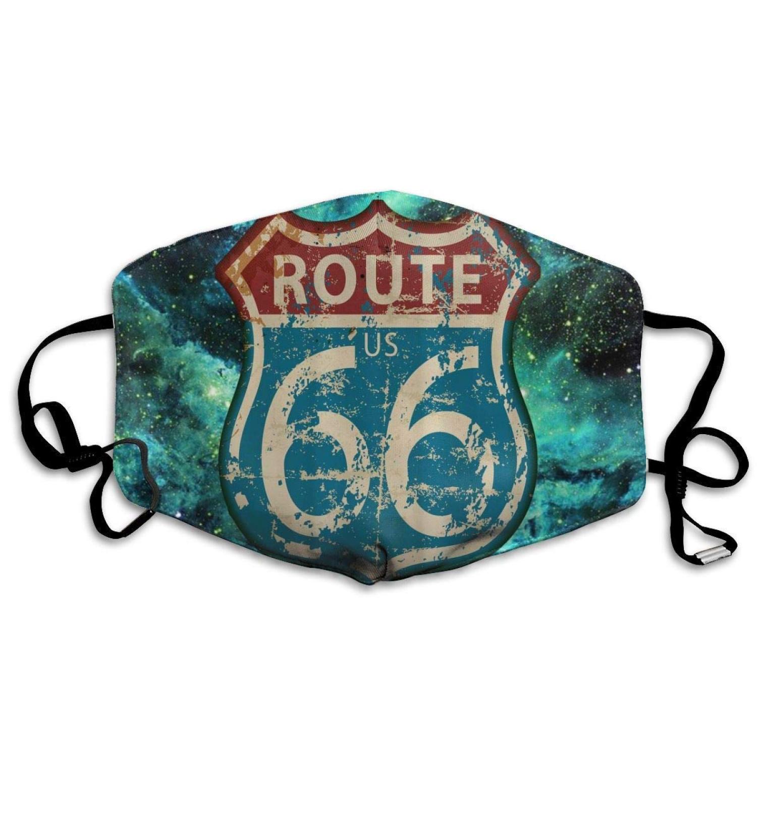 Breathable Premium Face Protection Cover America Highway Travel Lifestyle Route 66 Printed Women Men Windproof Protection Cover For Ski Cycling Camping Travel Safety Daily Use