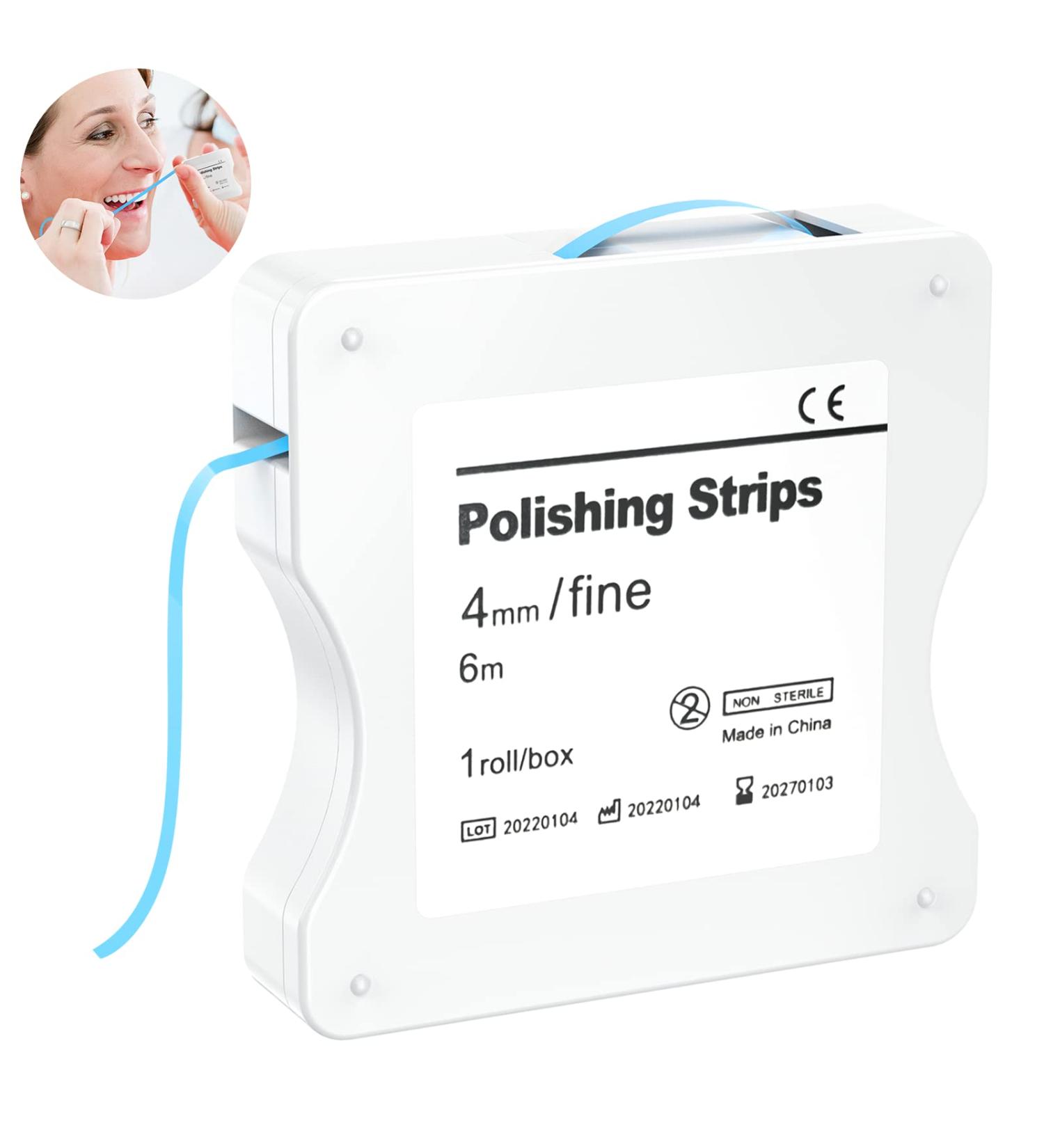 AISEELY Dental Polishing Strips 4mm Whitening Strip - Fine Blue Tooth Sandpaper - Interdental Grinding Tool - 6m Rolls/Box - Buy Online on GoSupps.com