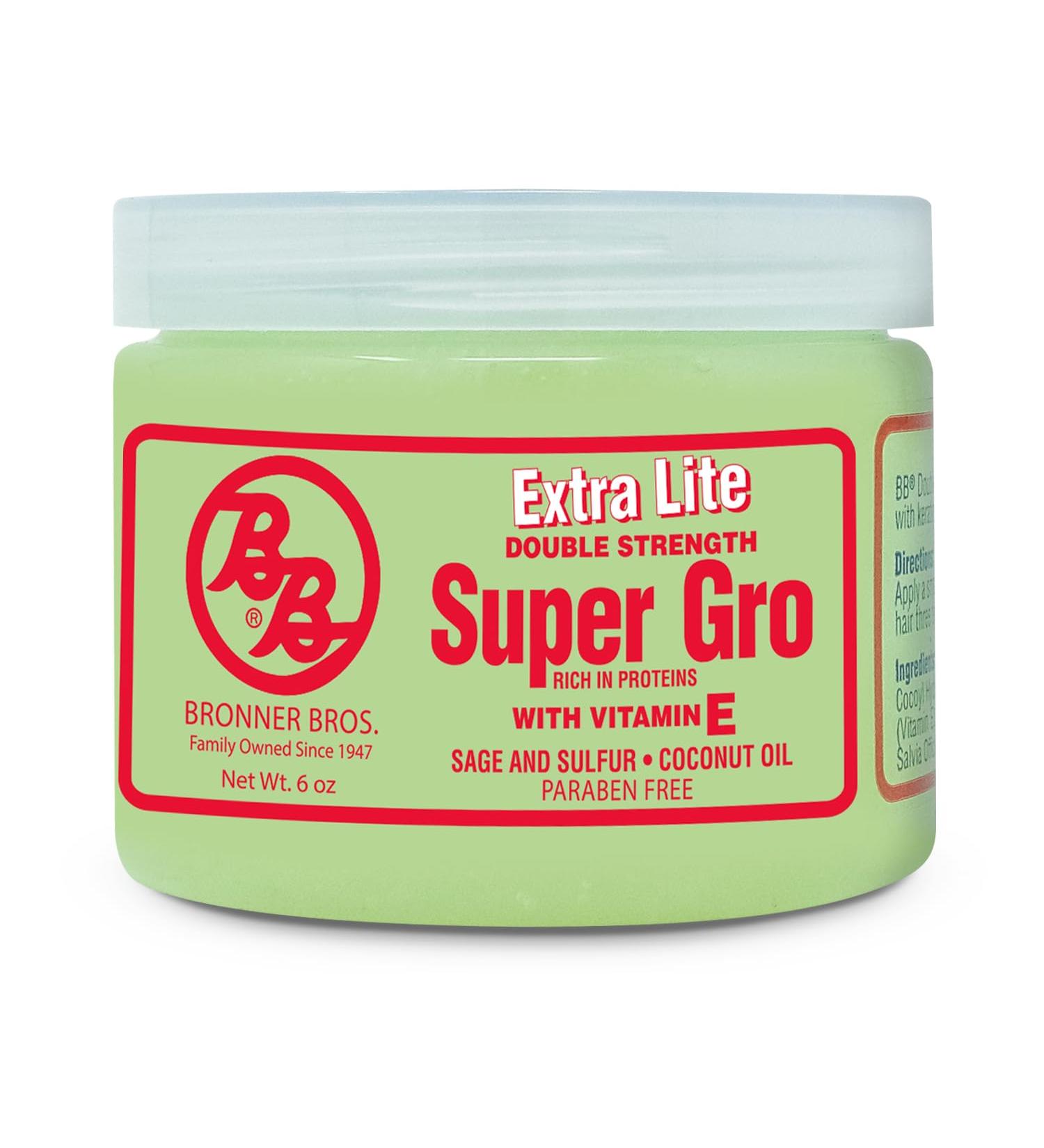 Bronner Bros Super Gro Lite Hair Growth Treatment - 6oz for Dry Itchy Scalp | Reduces Breakage Strengthens Hair & Hydrates with Keratin Vitamin E Sage & Coconut Oil - Buy Online on GoSupps.com
