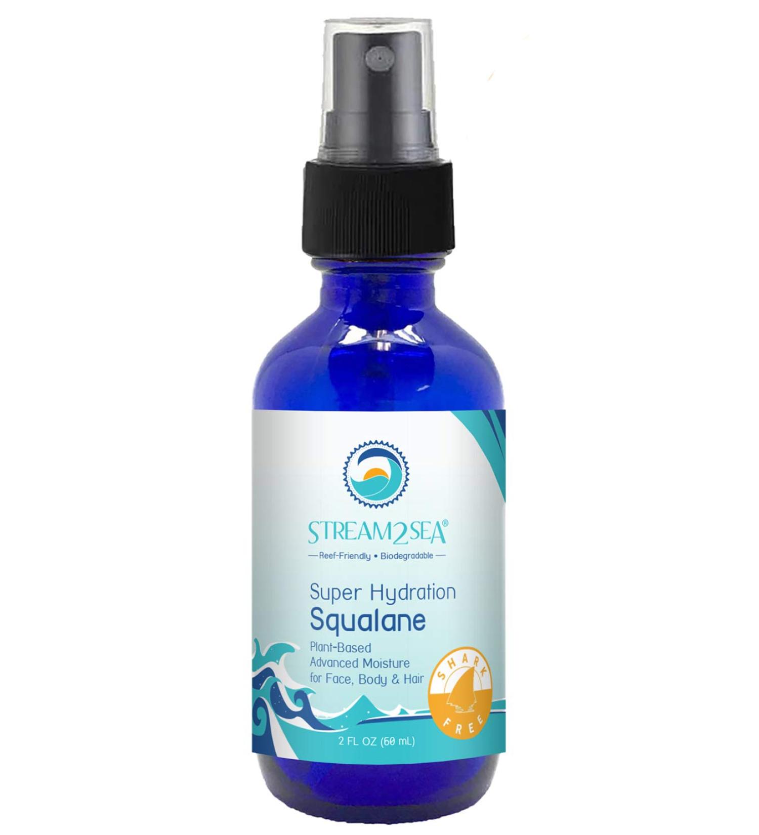 STREAM 2 SEA Squalane Olive Based Face Moisturizer | Reef Safe Shark Free Vitamin E Infused Biodegradable Skin & Hair Care - 2 Fl Oz - Buy Online on GoSupps.com