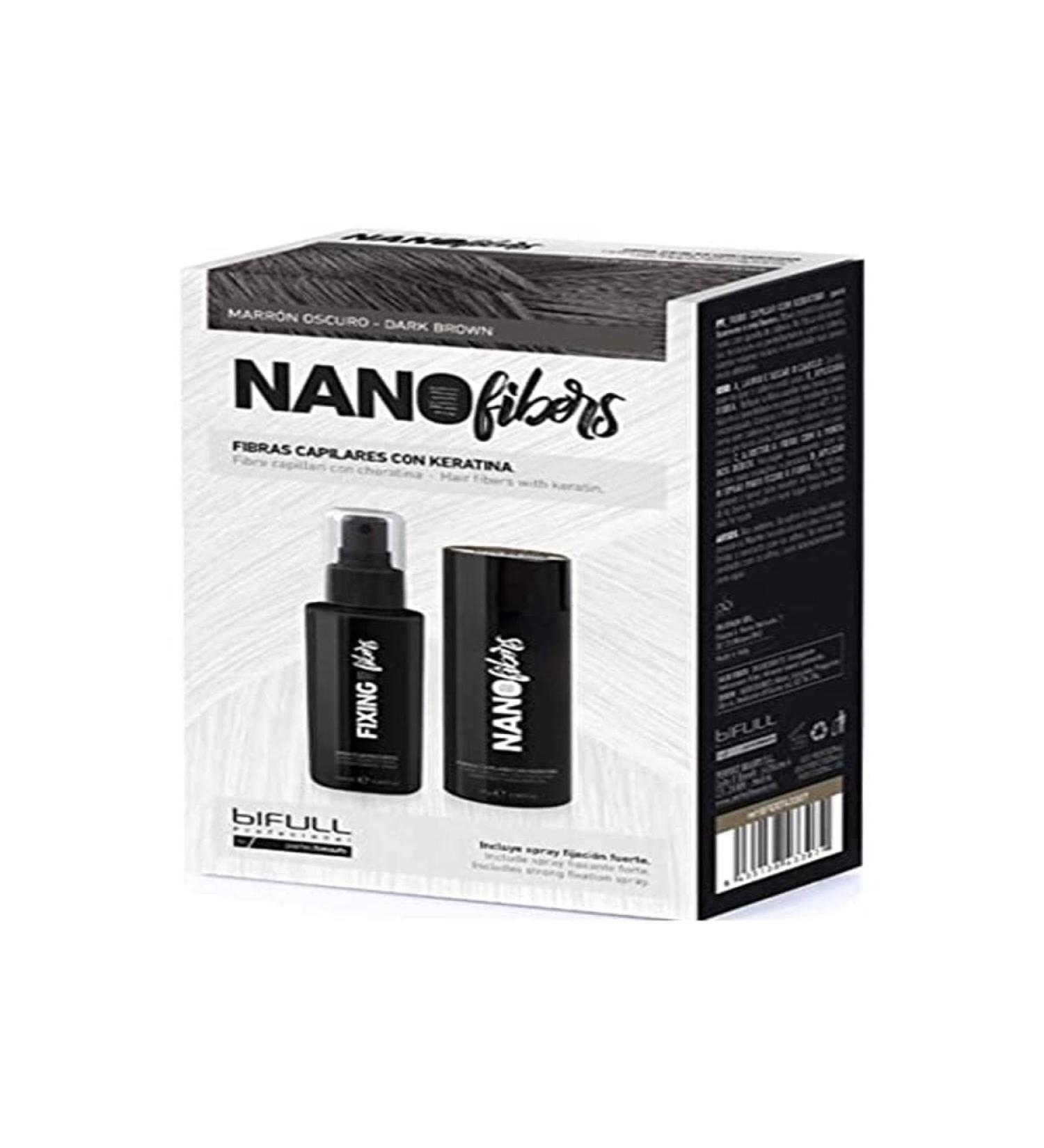 BIFULL Nanofibers capsule fibers with keratin dark brown black standard