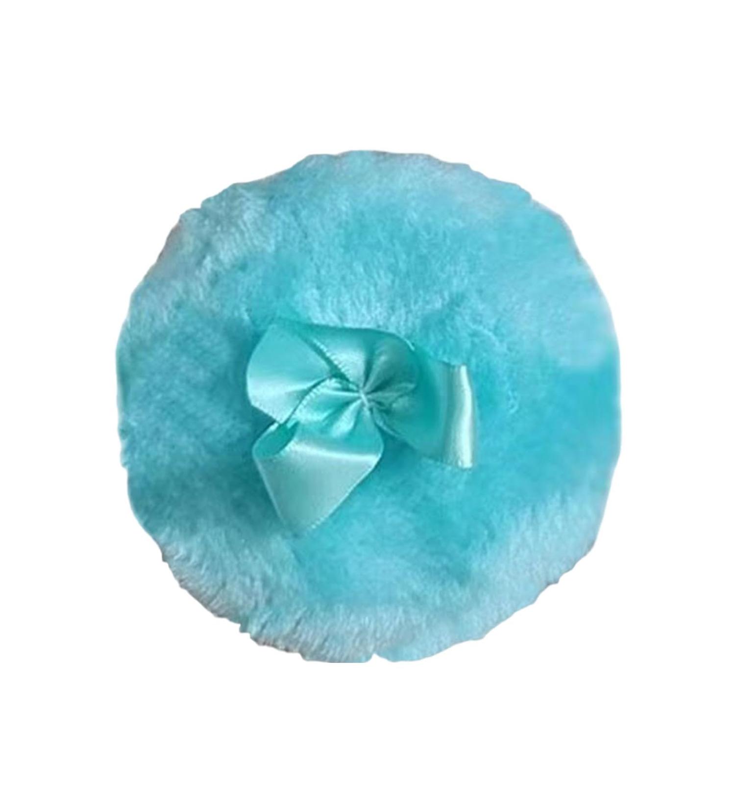 fluff'y Plush Body Puff - Baby Powder Body Puff | Soft Round Body Cosmetic Powder Loose Puff With Ribbon Bow fluff'y Powder PUFF'S For Powder For Body Body Powder Applicator For Baby Kid Adult Blue - Buy Online on GoSupps.com