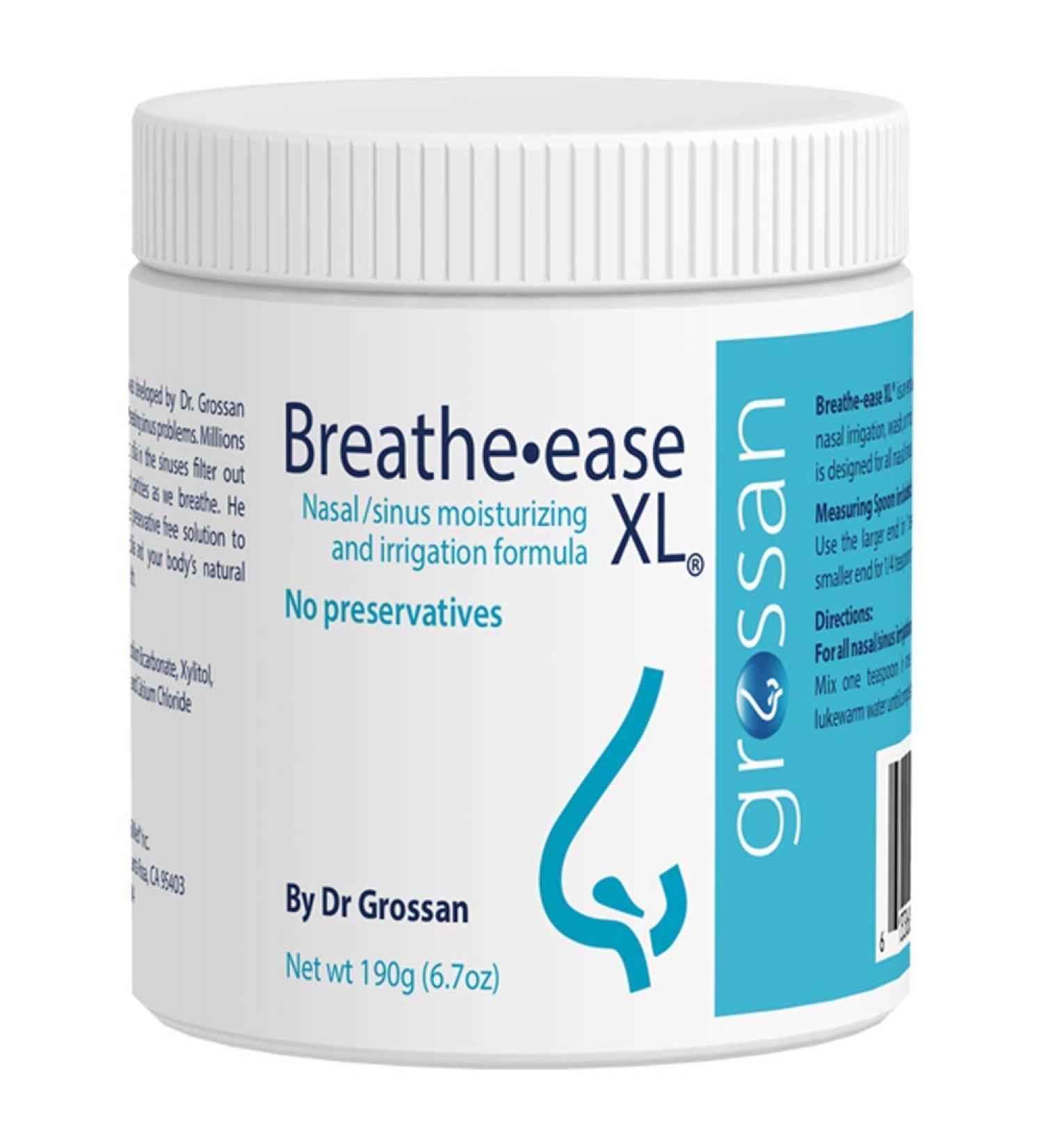 Grossan Breathe-easeXL Nasal/Sinus Irrigation Salt 6.7oz Jar - Pack of 1 - Buy Online on GoSupps.com