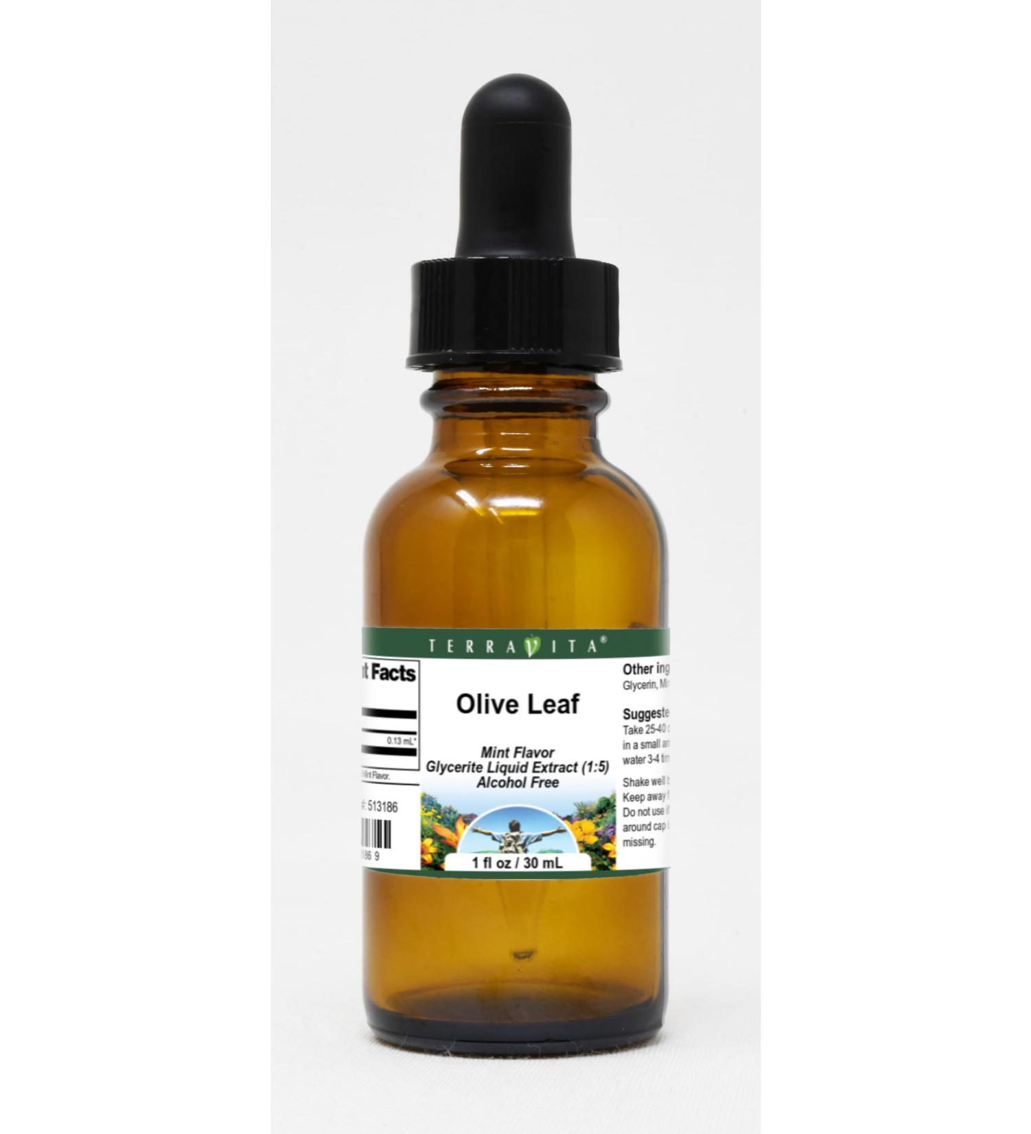 Olive Leaf Glycerite Liquid Extract (1:5) - Mint Flavored (1 oz ZIN: 513186) - Buy Online on GoSupps.com