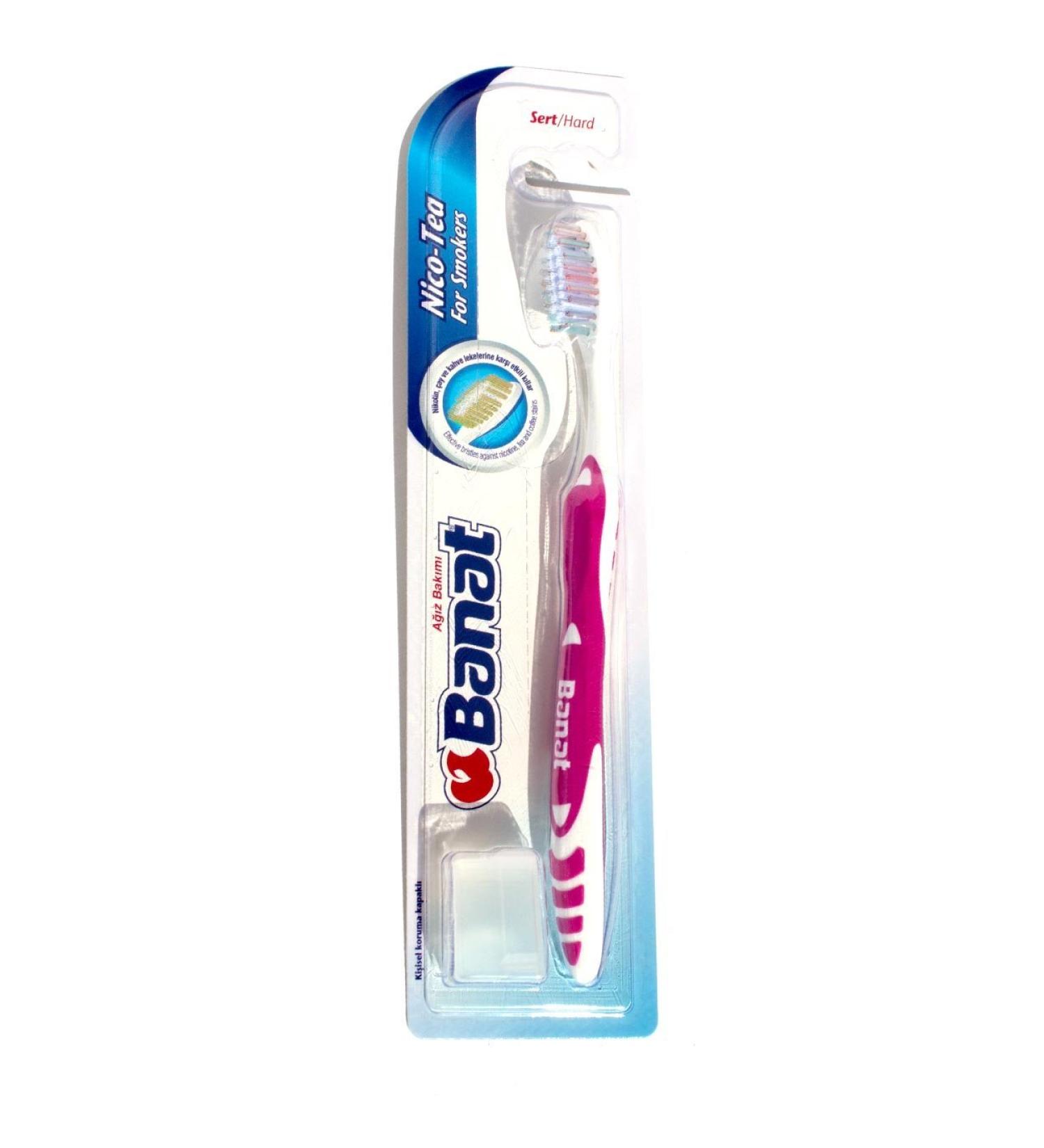 Banat 6-pack Nico-Tea smoker toothbrush hard