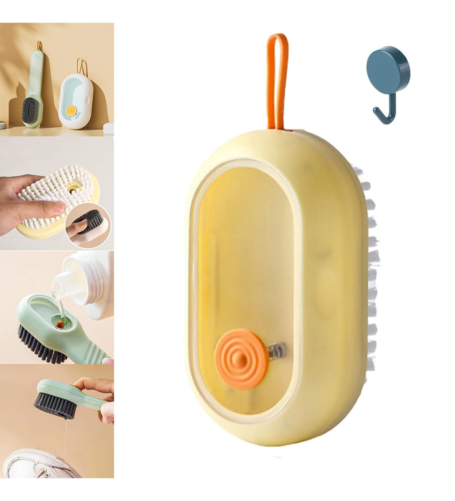 2 in 1 Multifunction Cleaning Brush Cleaning Brush with Soap Dispenser for Shoes Cleaning with Encrypted Soft Hair Ergonomic Non-Slip Handle Press Out Liquid Laundry Brush (D 1PCS) D 1PCS - Buy Online on GoSupps.com