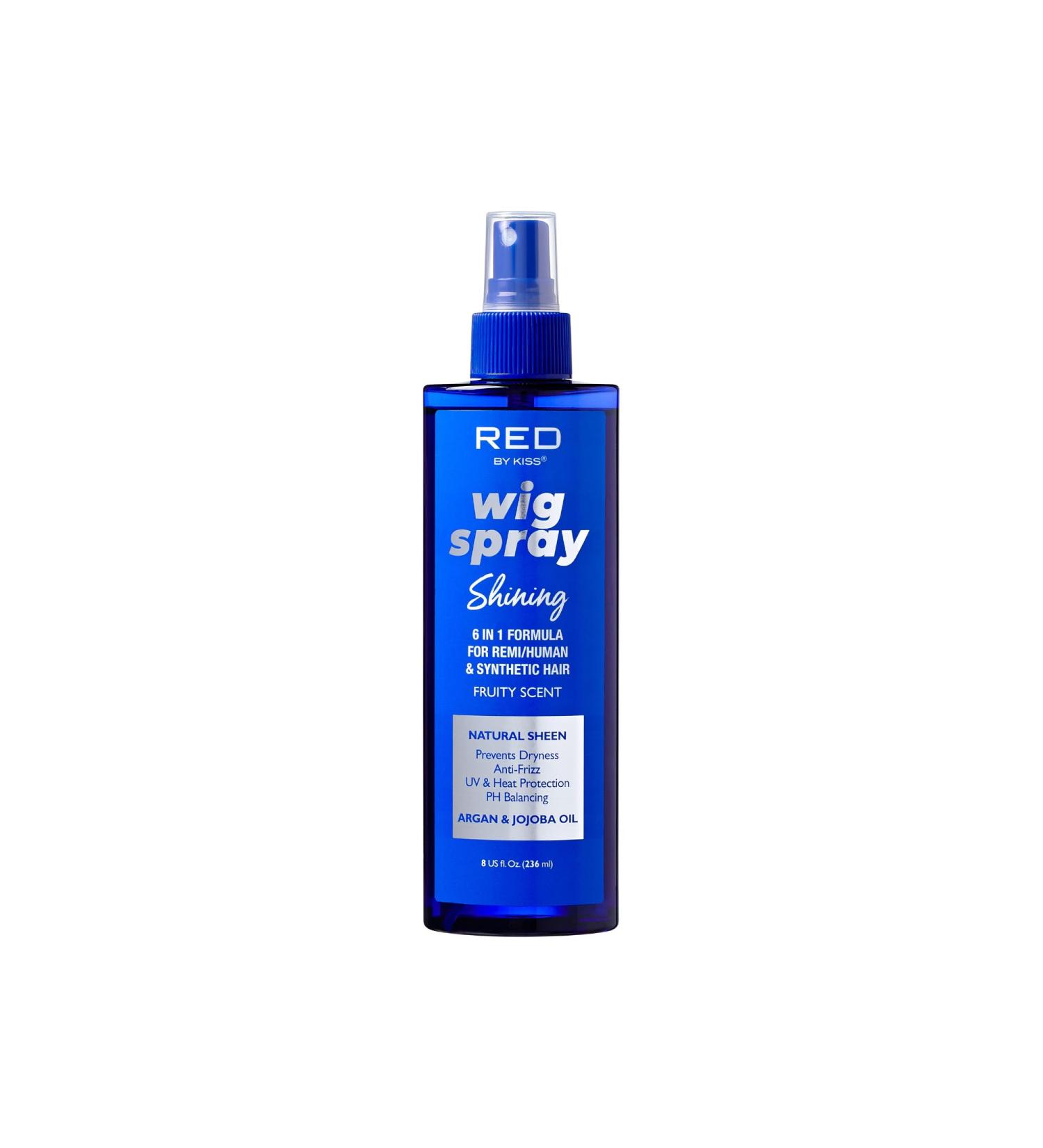 Red by Kiss Wig Spray Extra Shine & Detangling Control for Remy Human Synthetic Hair UV & Heat Protection PH Balance & Long-Lasting Fragrance (8oz Sheen) Sheen 8 Fl Oz (Pack of 1) - Buy Online on GoSupps.com