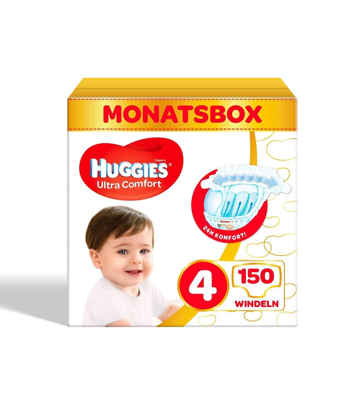 Huggies Ultra Comfort Baby Diapers Size 4 (7-18 kg) - 150 Pack | Best International Shipping - Buy Online on GoSupps.com