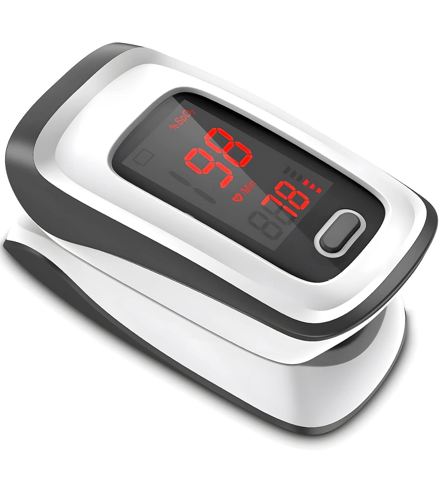Ansta Pulse Oximeter - Monitor SpO2 & Heart Rate with Large LED Screen | Quick & Easy Blood Oxygen Measurement - Gray - Buy Online on GoSupps.com