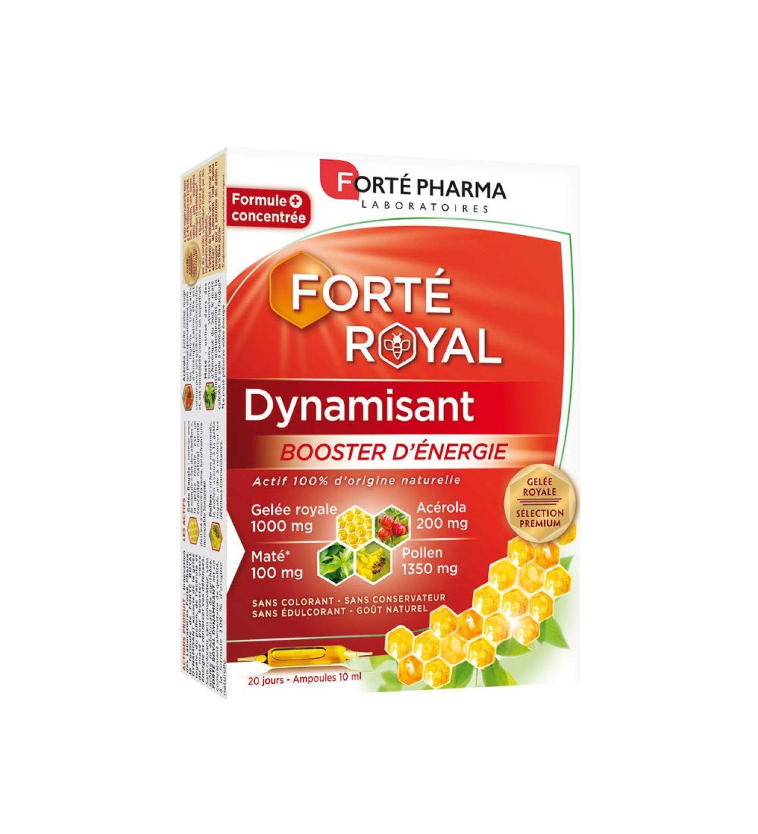 Fort Pharma - Fort Royal Energizing | Energy and Immunity Supplement - Acerola Mat Pollen - Natural Vitamin C Anti Fatigue Toning | 20 vials 1/day - Buy Online on GoSupps.com