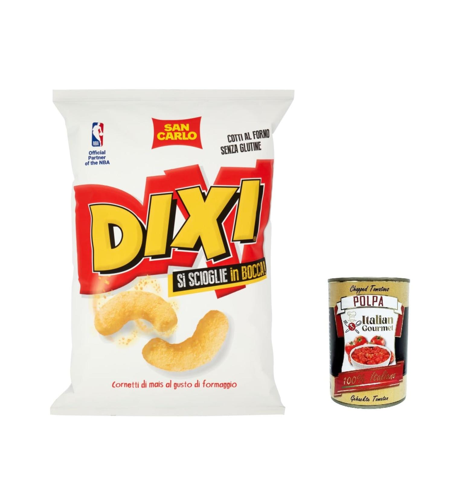  Italian Gourmet E.R. San Carlo Dixi Pack of 20 Patatine salted corn chips 40g crispy cheese + Italian Gourmet Polpa 400g - Buy Online on GoSupps.com