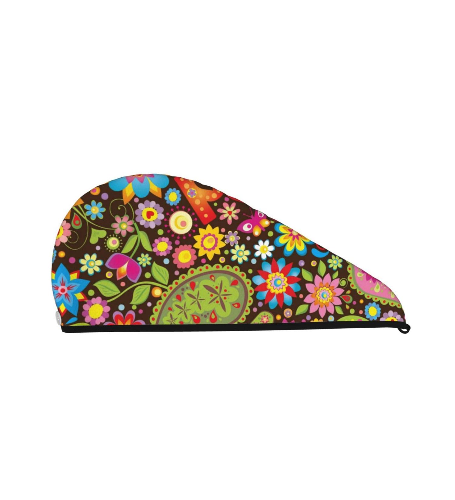 Shop Hippie Peace Love Microfiber Hair Towel - Soft Absorbent Quick Dry Wrap for Long Curly & Thick Hair - Buy Online on GoSupps.com