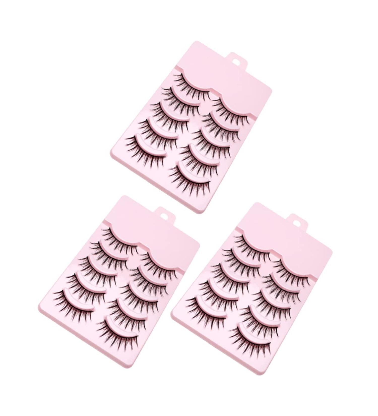 minkissy 15 Pairs Fake Eyelashes Faux Wispy Eyelashes False Eyelashes Natural Look Beauty Faux Eyelashes Diy Fake Eyelash Natural False Eyelashes Natural Fake Eyelash Fluffy Fiber Extend 3d - Buy Online on GoSupps.com