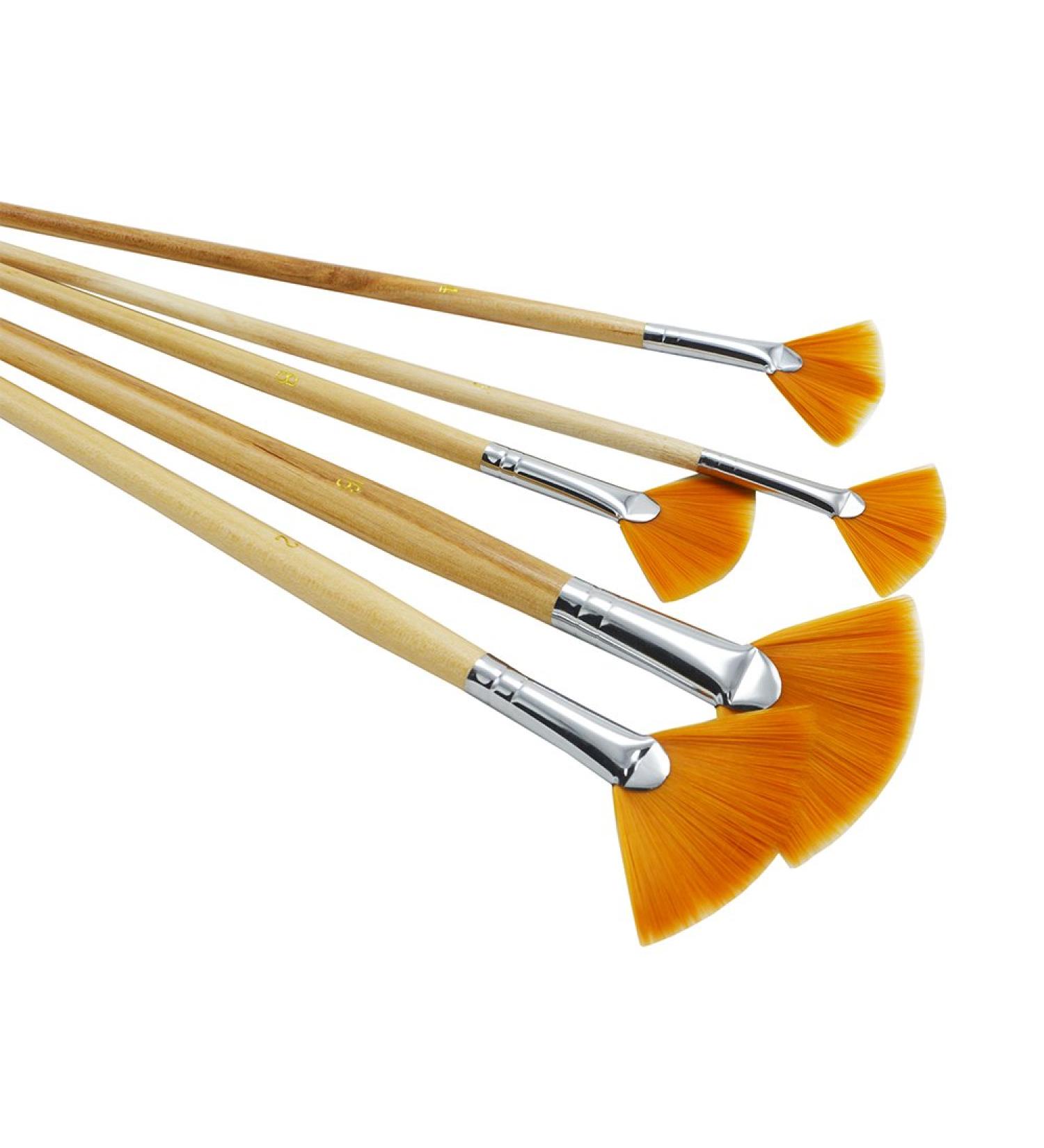 JOWOART 5Pcs Nylon Fan-Shaped Brush Set for Painting and Drawing - Buy Online on GoSupps.com