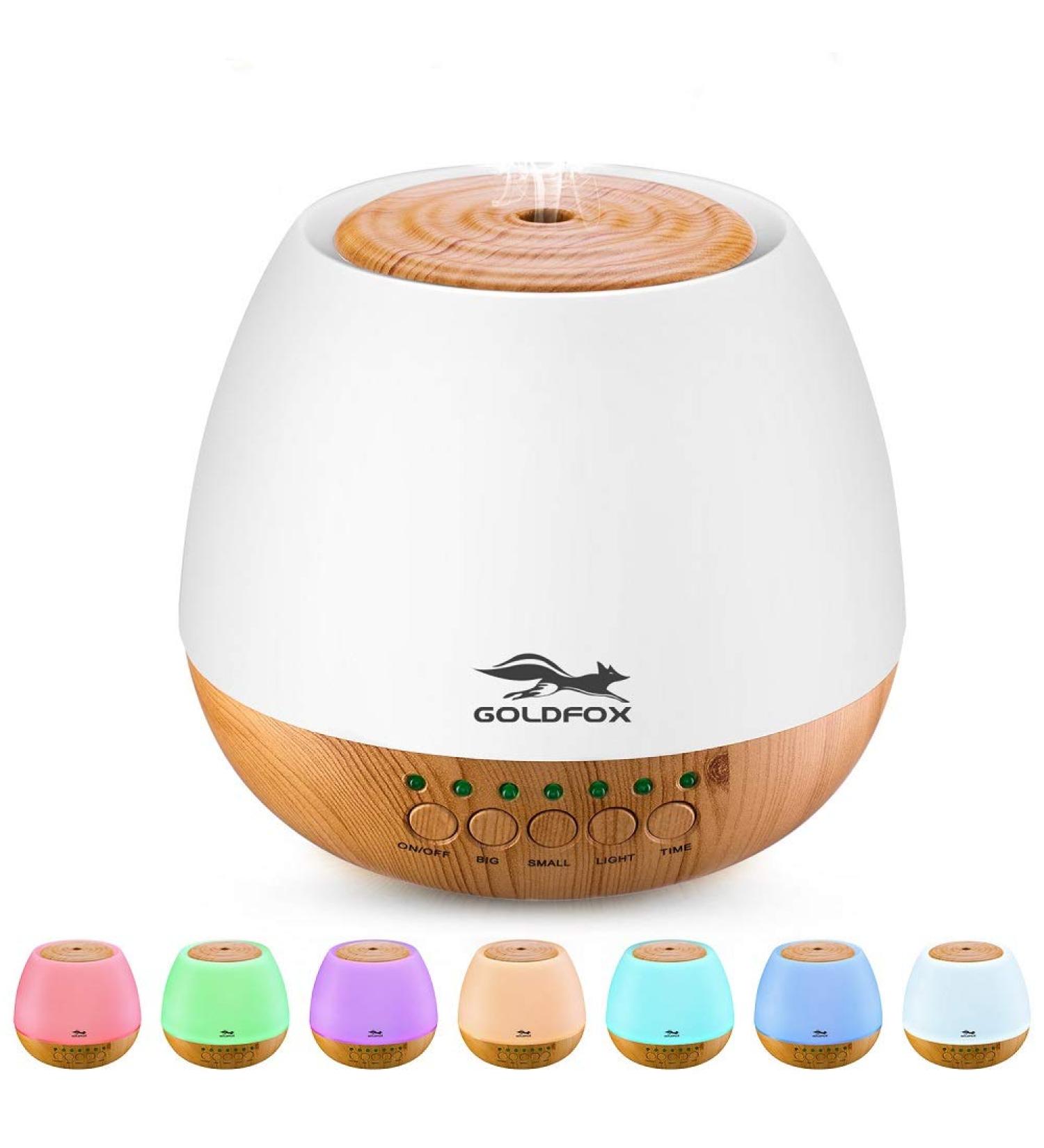 Aroma Diffuser 400ml | Goldfox Ultrasound Humidifier & Fragrance Lamp | 7-Color LED Night Light for Office Yoga Spa & More - Buy Online on GoSupps.com