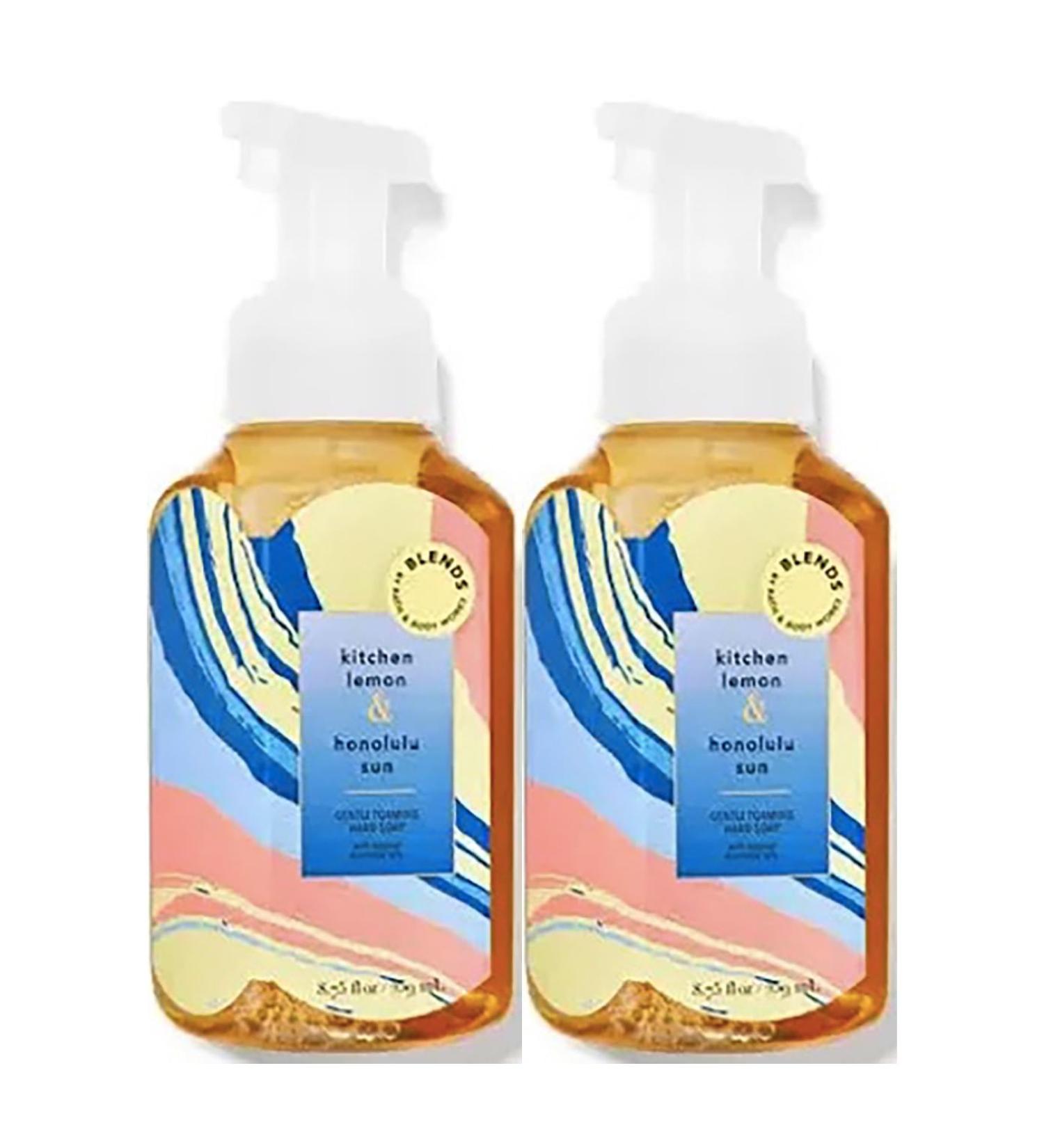 Bath and Body Works Kitchen Lemon & Honolulu Sun Gentle Foaming Hand Soap 8.75 Ounce 2-Pack (Kitchen Lemon & Honolulu Sun)