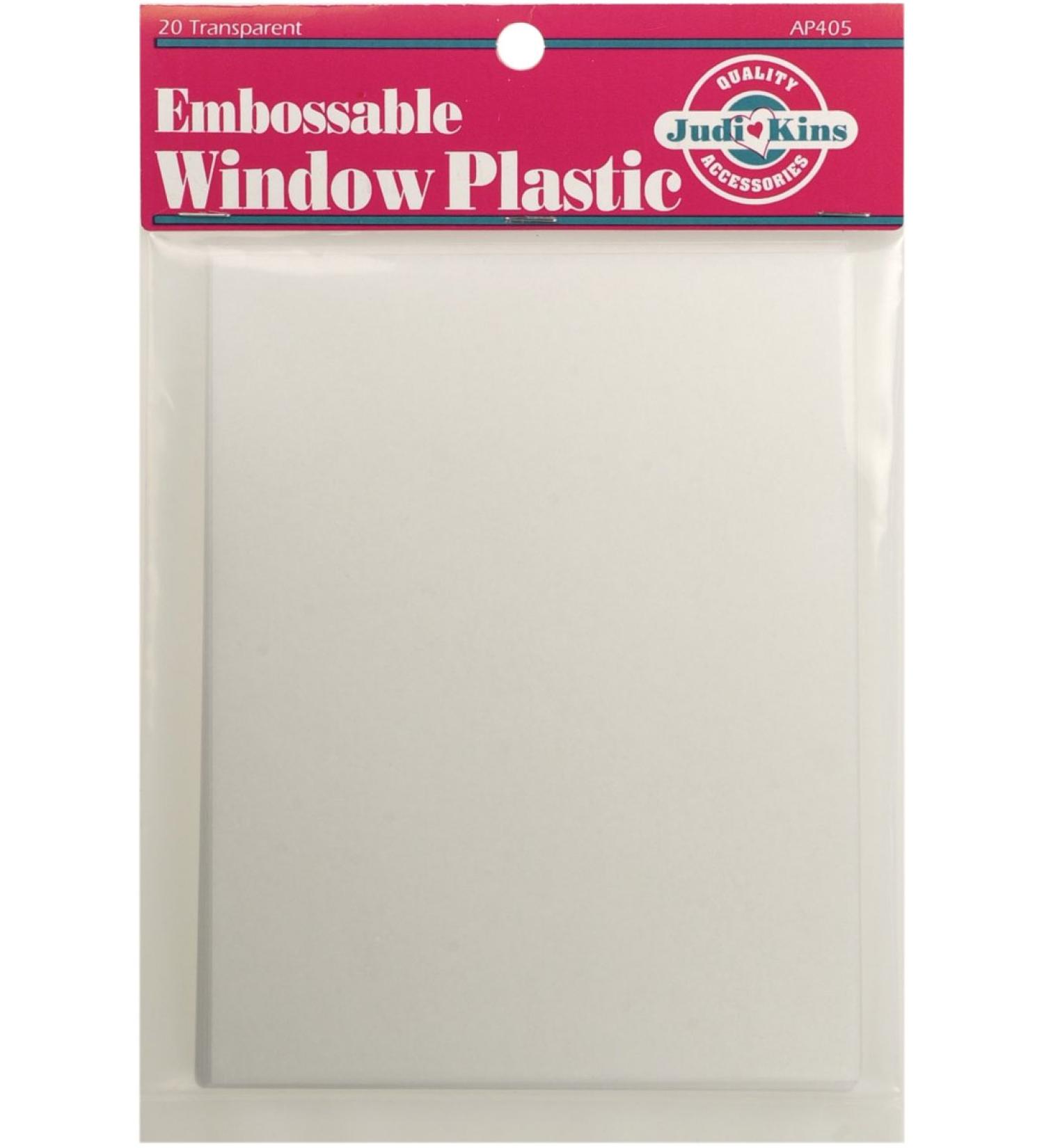 Judikins Embossable Window Plastic Sheets  4.25-Inch x 5.5-Inch  Clear  20-Pack 1 Pack