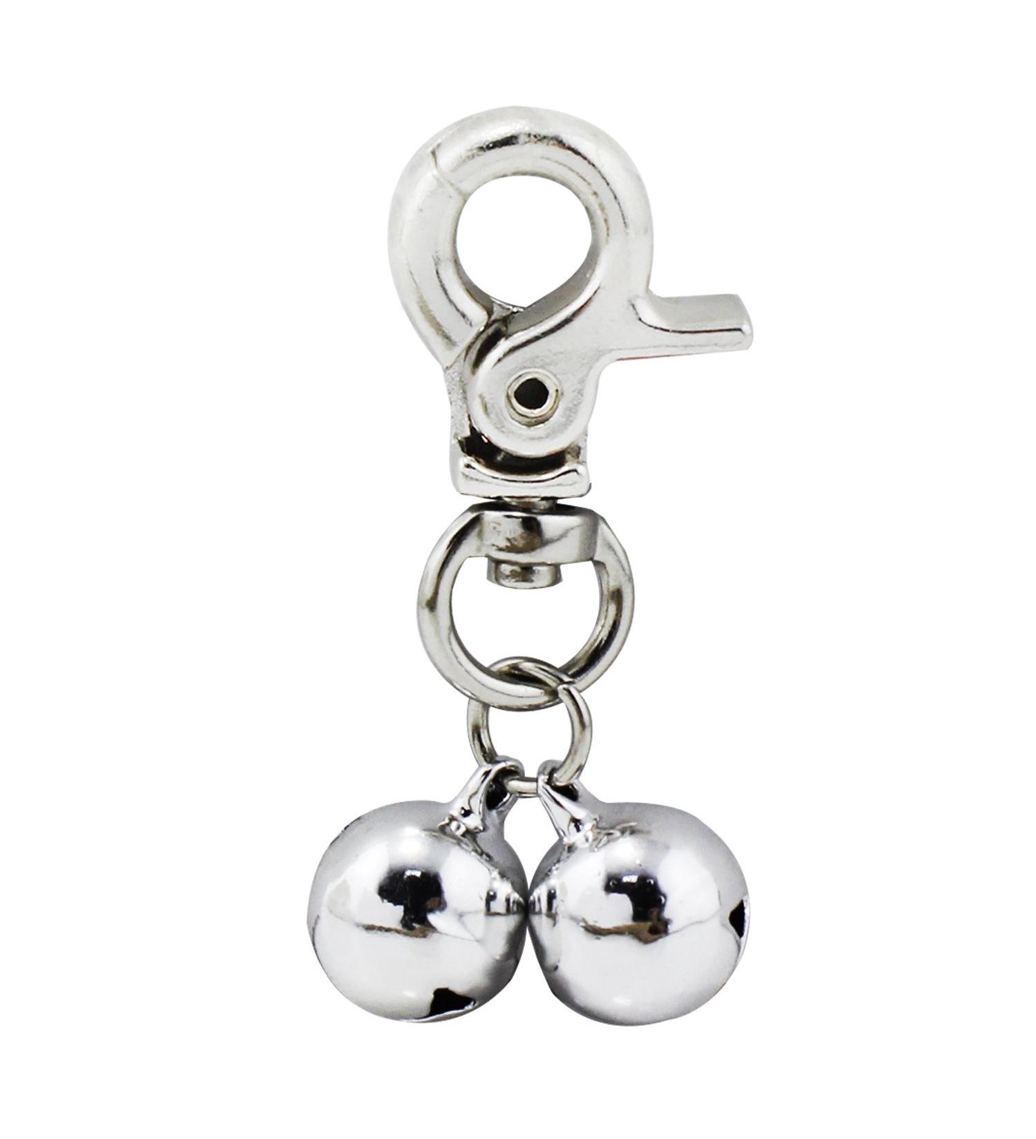 Alohha 2 Pack Pet Products Charm Triple Bell Pendant for Dog Cat Collar Decoration and Training (Silver) - Buy Online on GoSupps.com