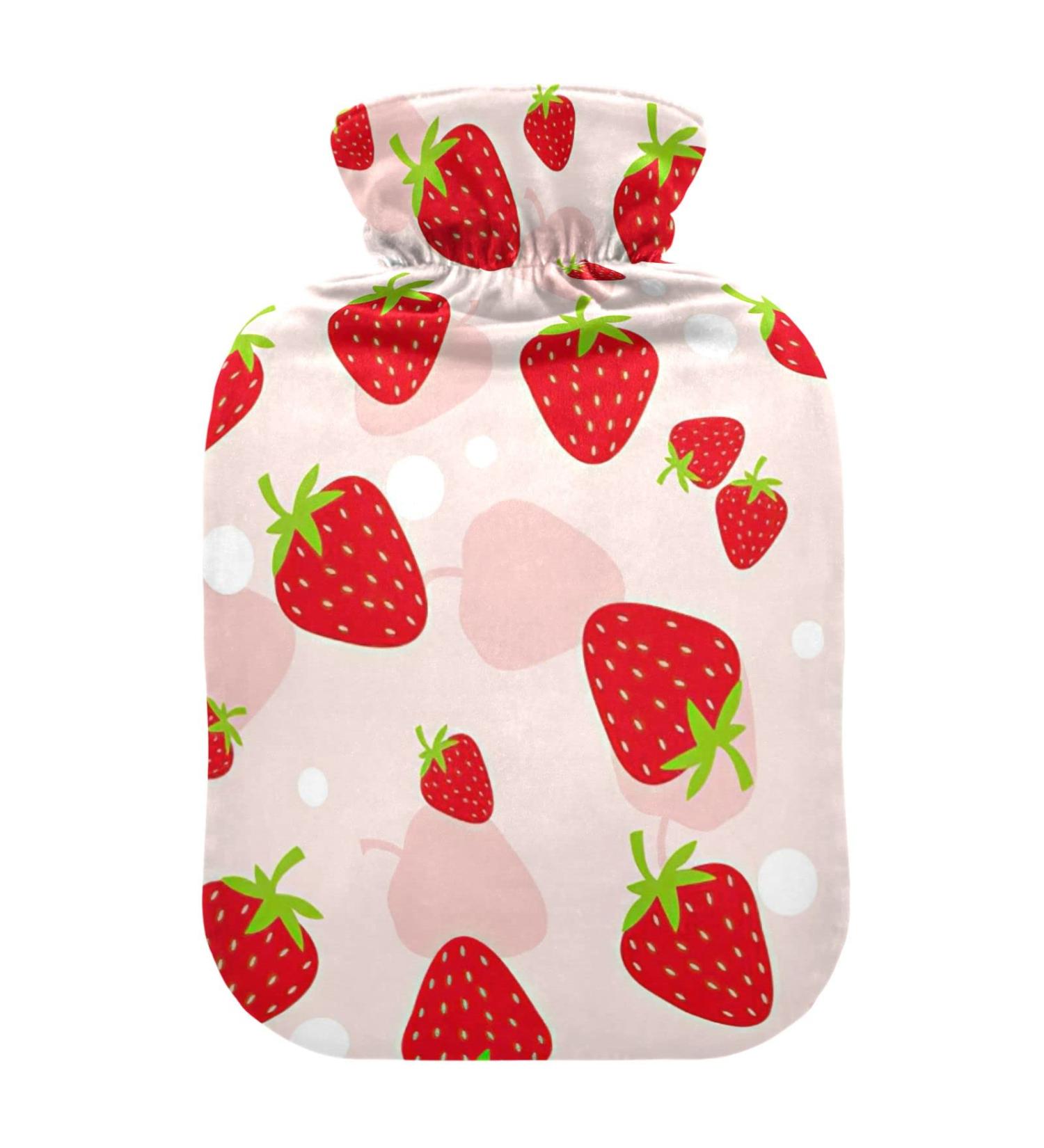 Strawberry Hot Water Bottle with Cover - 2L Pain Relief & Heat Therapy | Perfect for Cold Therapy - Buy Online on GoSupps.com