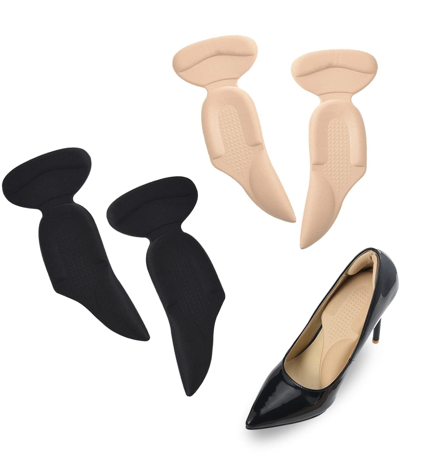 SOUMIT Comfortable Insoles for High Heels - 2 Pairs with Heel Protection & Extra Strong Support - Black & Beige Foot Care - Buy Online on GoSupps.com
