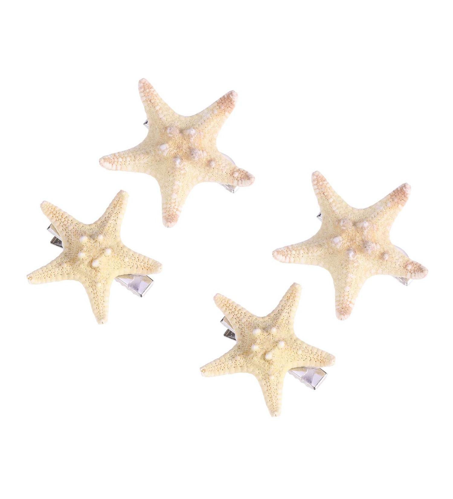 4-Pack Seafare Shell Hair Clips - Mermaid-Inspired Hairpins for Beach Style | Unique Star Hair Accessories - Buy Online on GoSupps.com