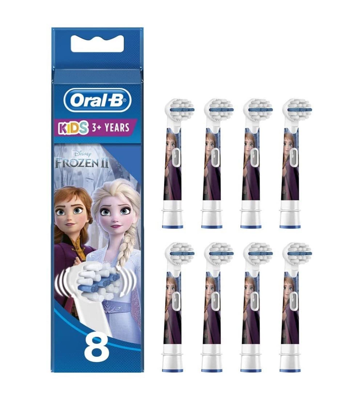 Oral-B Kids Toothbrush Heads - Ice Queen Design, Pack of 8 for Letterbox Delivery - Buy Online on GoSupps.com