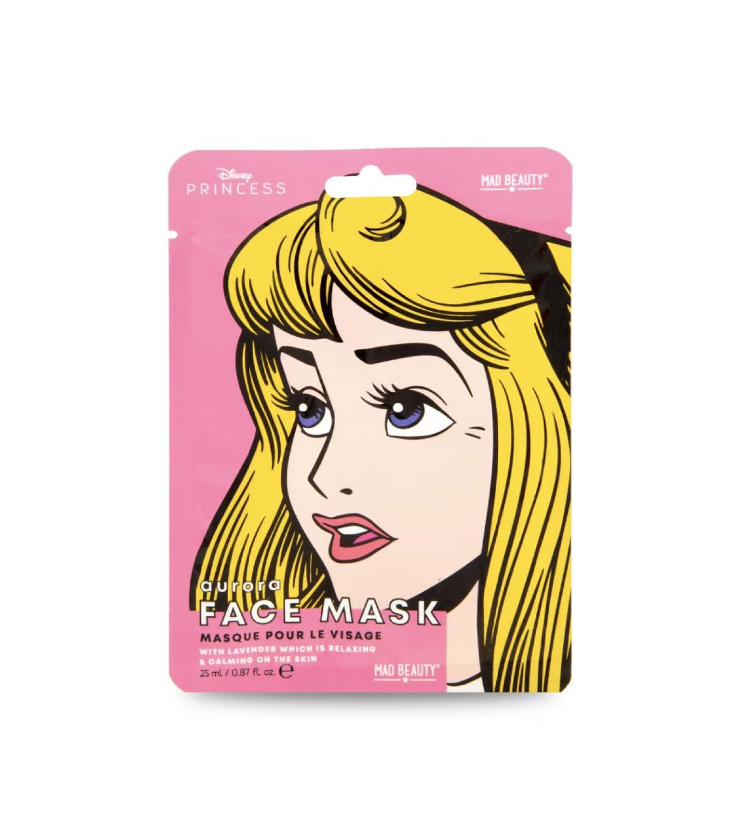 MAD BEAUTY DISNEY Princess Aurora Face Masks Lavender Infused Sheet Masks Heals Damaged Skin Calming Anti-Inflammatory Detoxifying Sleeping Beauty
