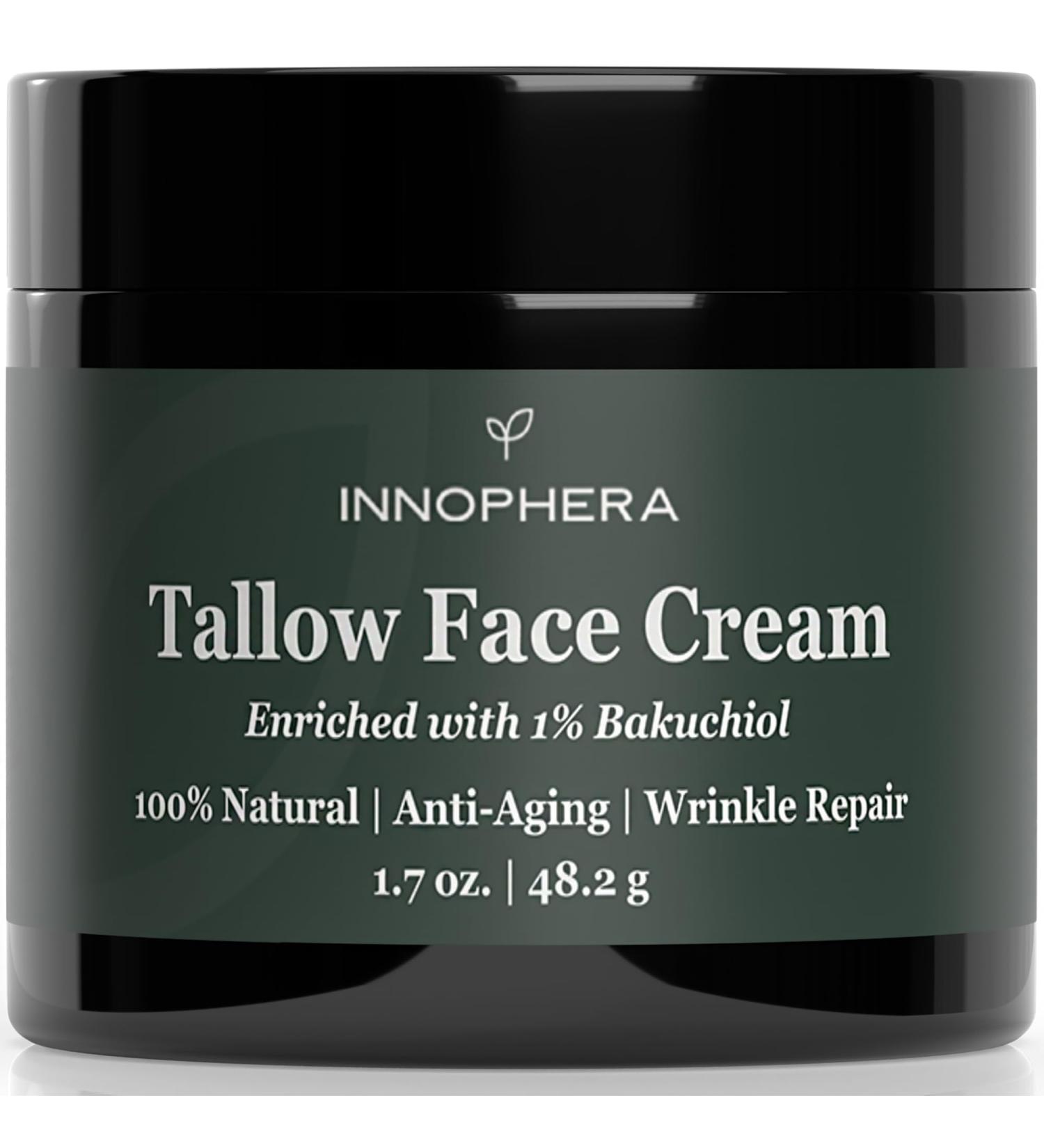 Whipped Beef Tallow Face Cream with 1% Bakuchiol | Natural Anti-Aging Moisturizer for Sensitive Skin | Unscented 1.7 oz - Buy Online on GoSupps.com