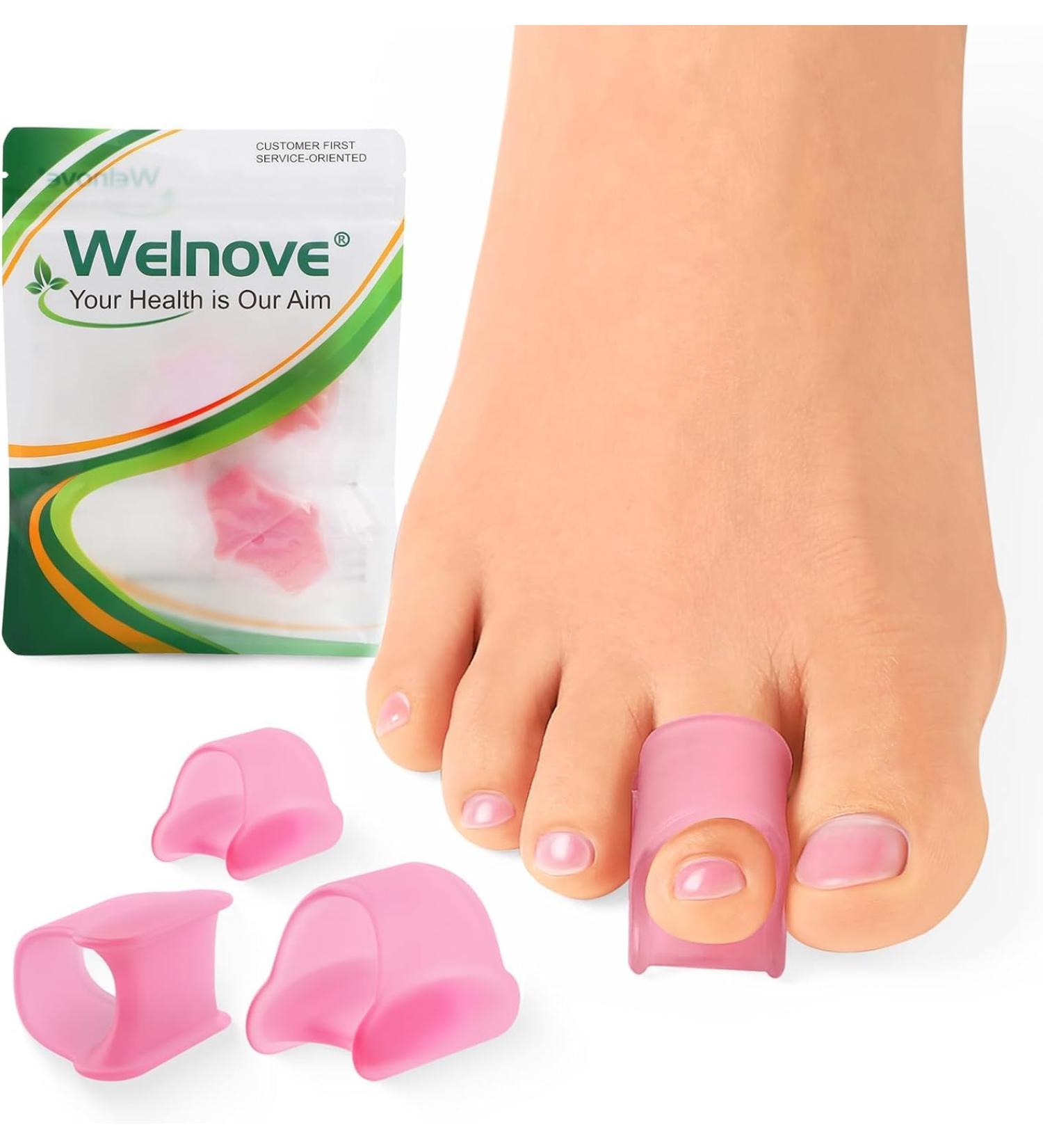 Welnove Hammertoe Corrector - 6 Pack Soft Gel Toe Splints for Men & Women | Realign Bent Crooked & Claw Toes - Multi-Size Pink Toe Straighteners - Buy Online on GoSupps.com
