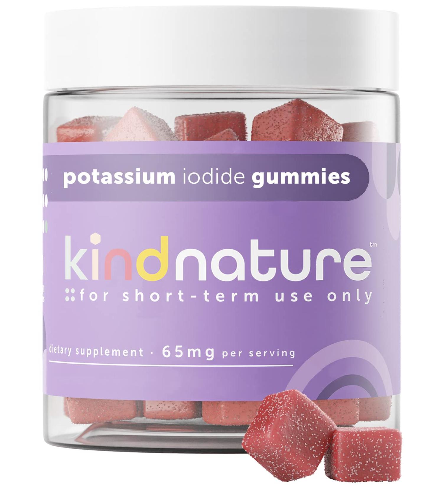 Kind Nature Potassium Iodide Gummies - 65mg Chewable Tablets for Adults & Kids - Non-GMO, Gluten-Free, Vegan - 3rd Party Lab Tested - Buy Online on GoSupps.com