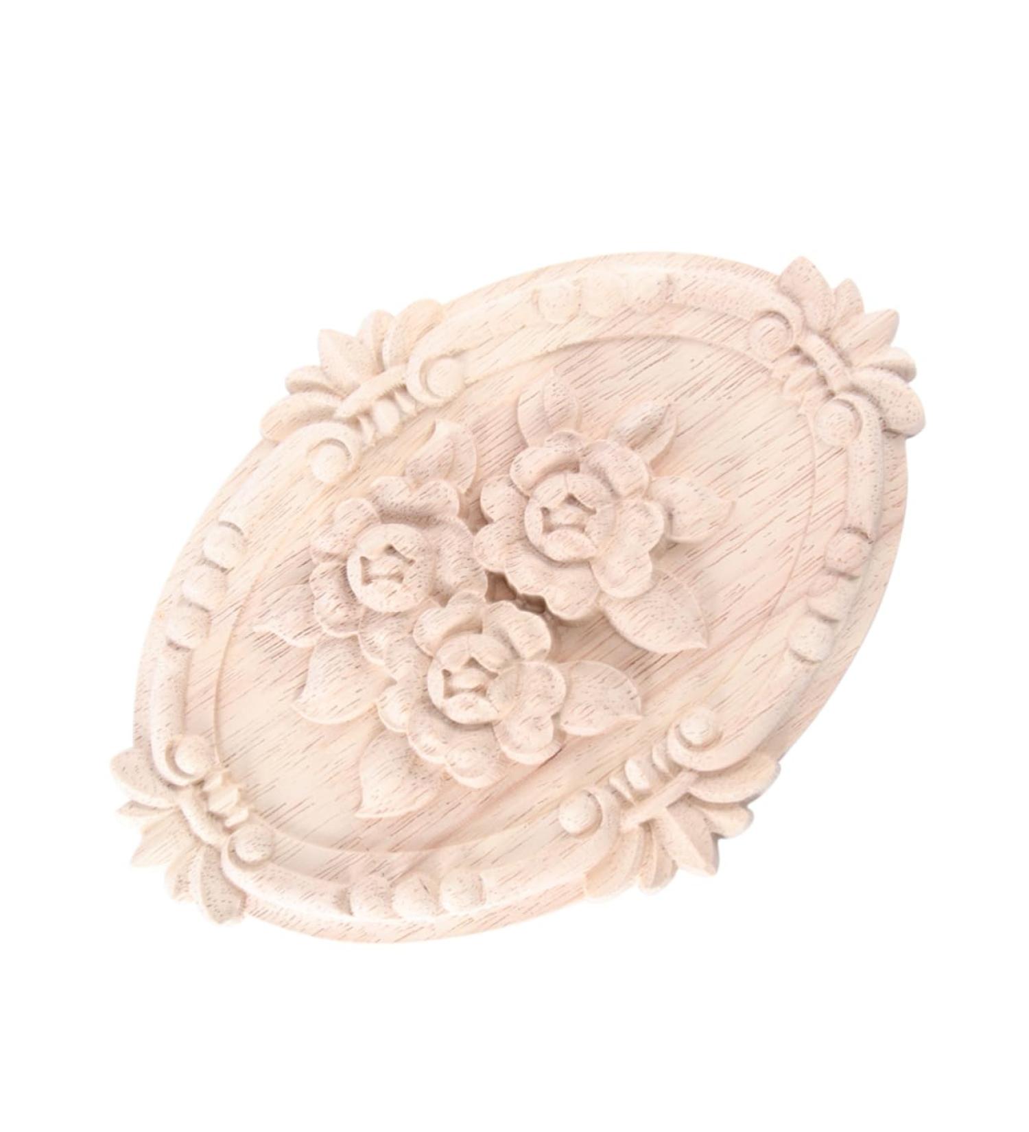 GRIRIW Floral Decor 1pc Wall Appliques Onlays Solid Wood Cabinet Onlay Applique Wood Applique European Style Bed Table - Buy Online on GoSupps.com