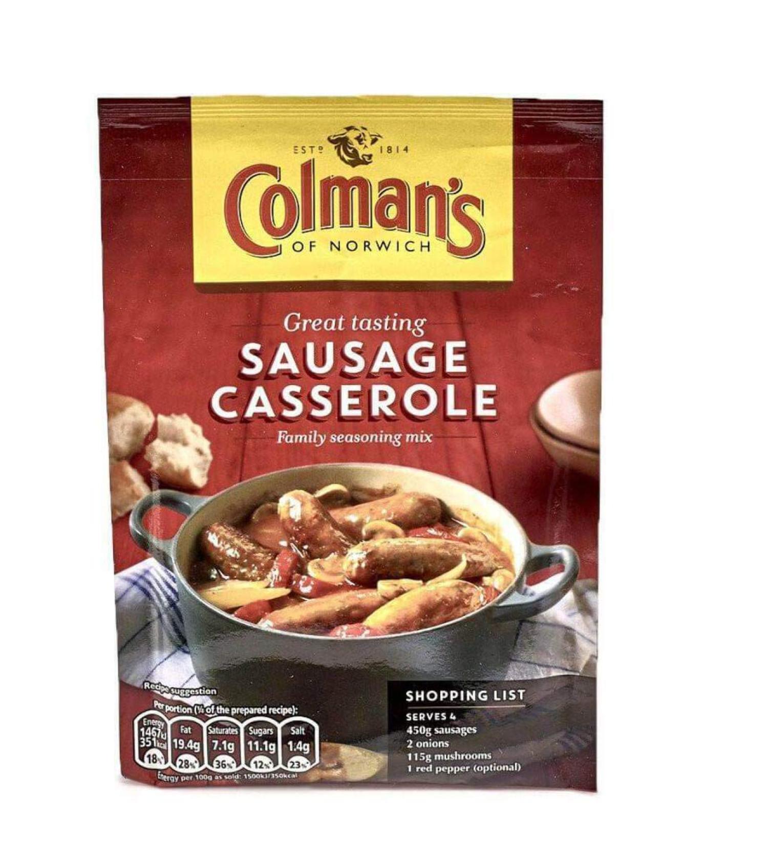 Colman's Sausage Casserole Recipe Mix perfect with mash quick to prepare casserole mix 39 g