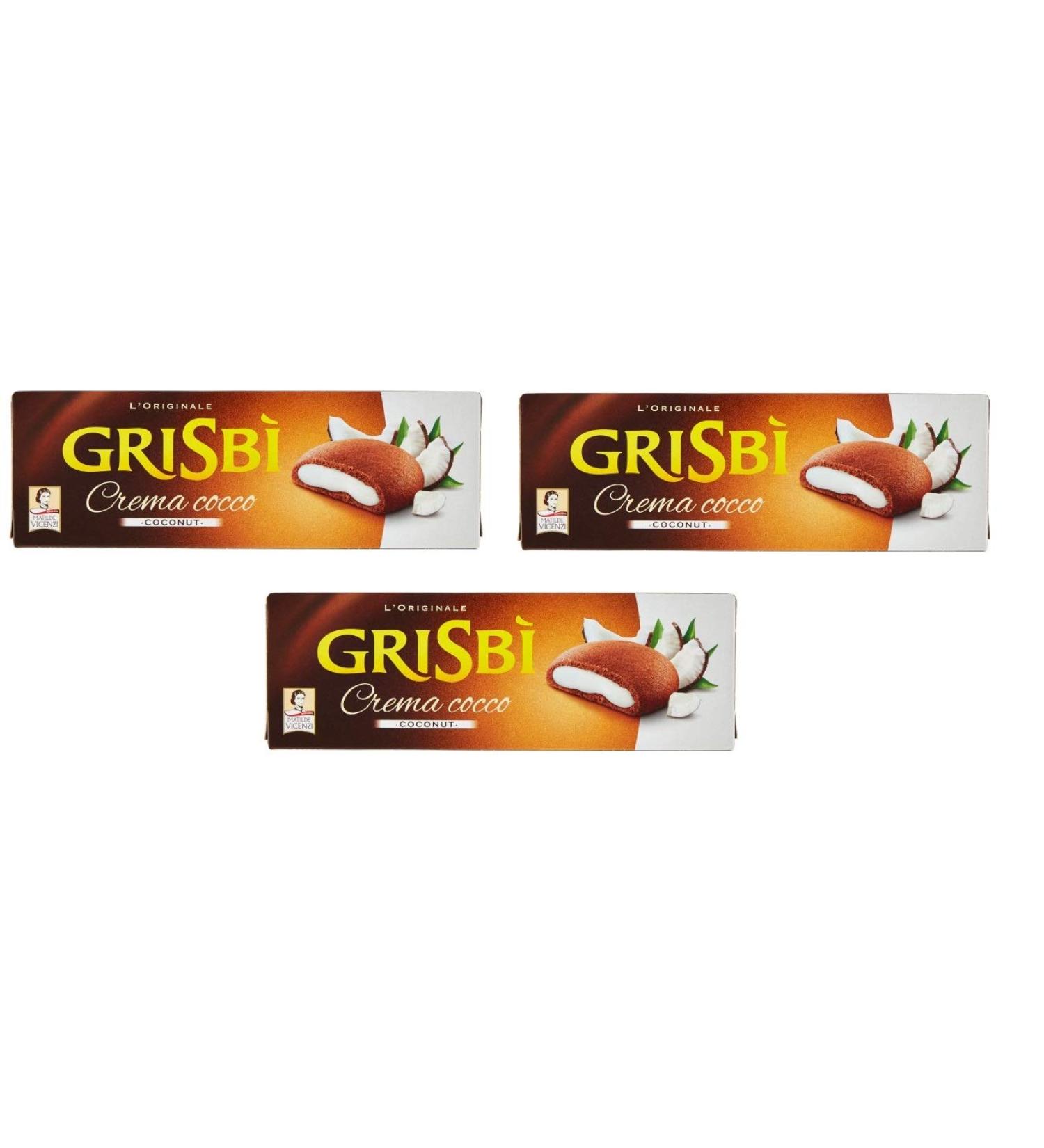 Vicenzi Grisbi Pack of 3 Coconut Biscuit Bars 150g
