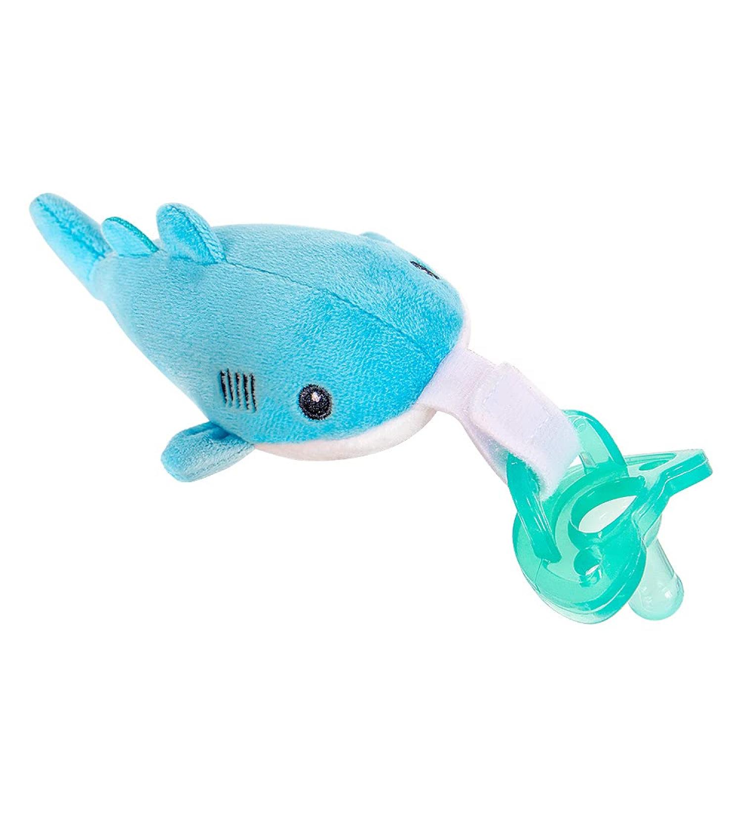 Plush Whale Pacifier Holder with Detachable Stuffed Animal - Silicone Soothie for Newborn Baby - Buy Online on GoSupps.com
