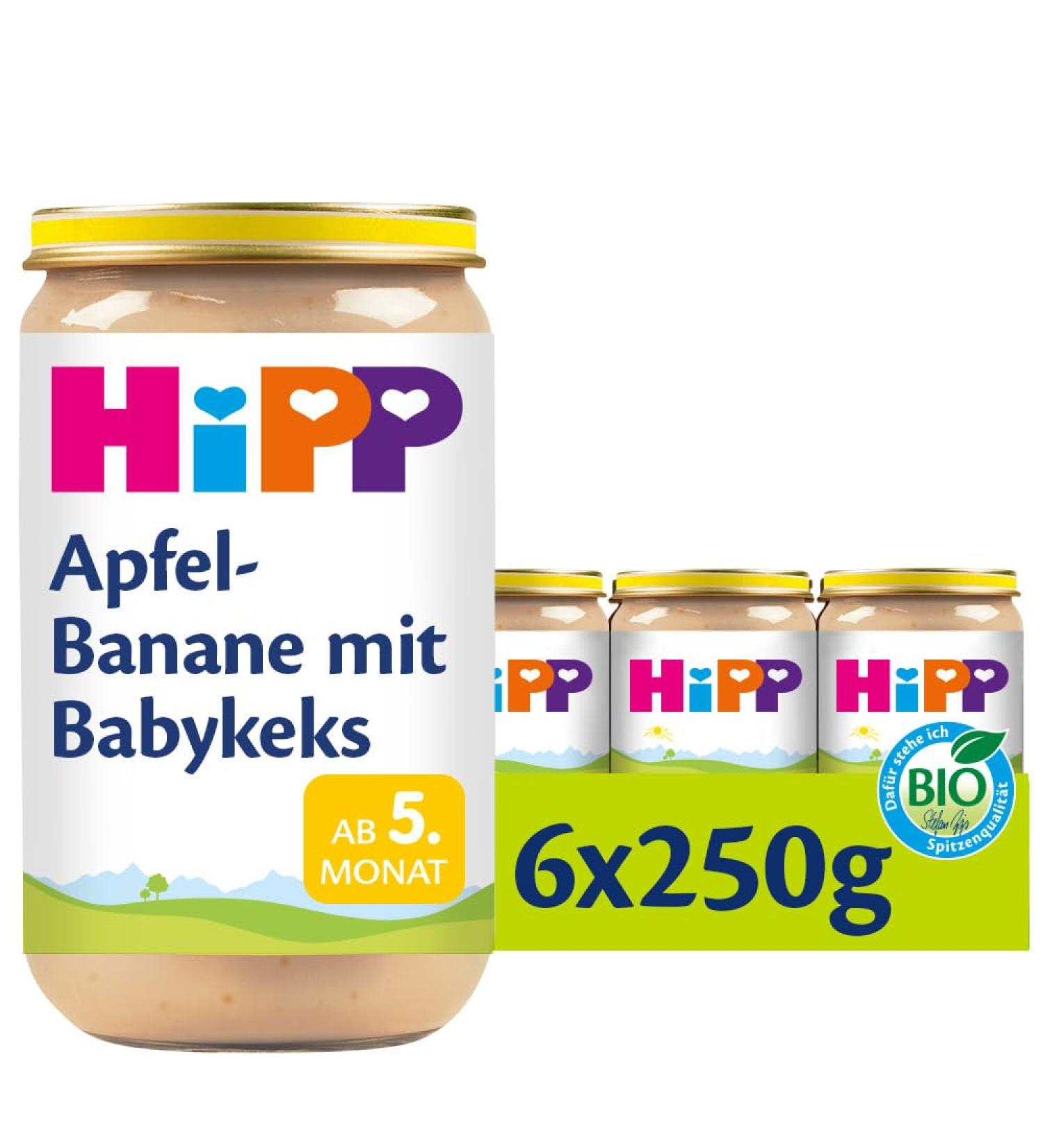HiPP Apple-Banana with Baby Biscuit Pack of 6 (6 x 250 g) H 4900 F&G Apple-Ban/Biscuit 250g 250 g (Pack of 6) Apple-Ban/Biscuit