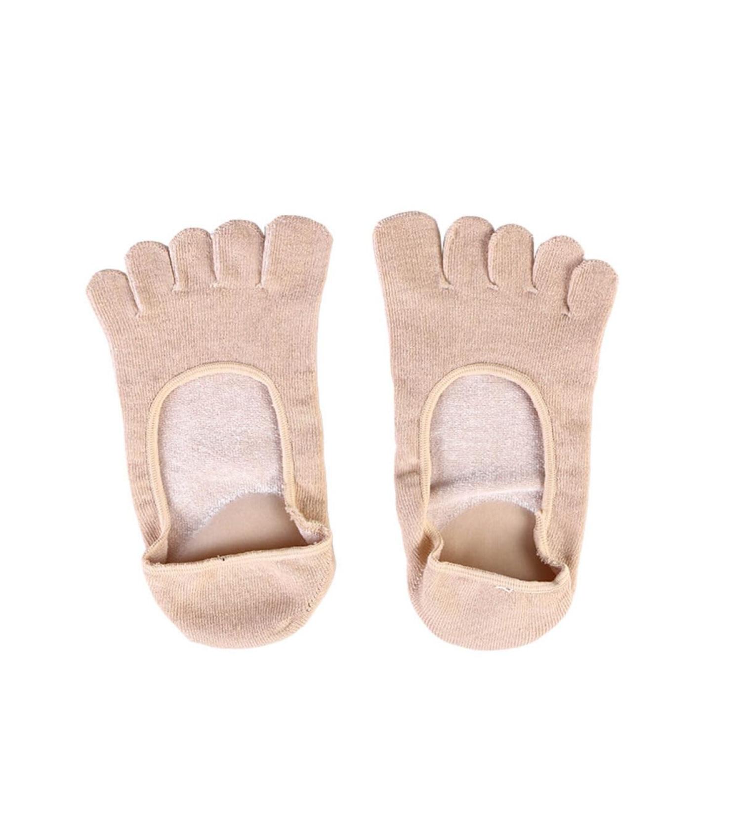 Moisturizing Gel Heel Socks 5 Toe Gel Moisturizing Socks Gel Spa Socks for Women or Men for Healing Dry Cracked Heels and Feet 1 Pair Apricot - Buy Online on GoSupps.com