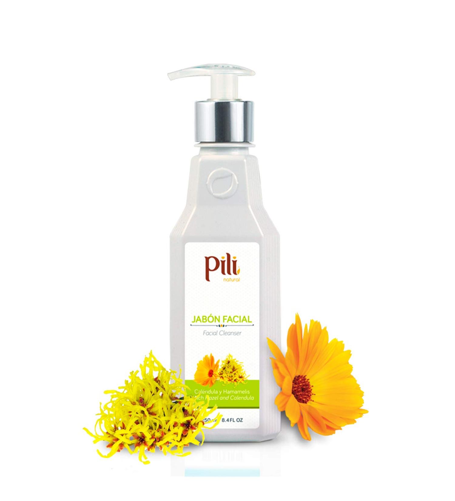 Pili Facial Cleanser with Witch Hazel & Calendula - Gentle Exfoliating Cleanser for All Skin Types | pH Balanced International Shipping Available - Buy Online on GoSupps.com