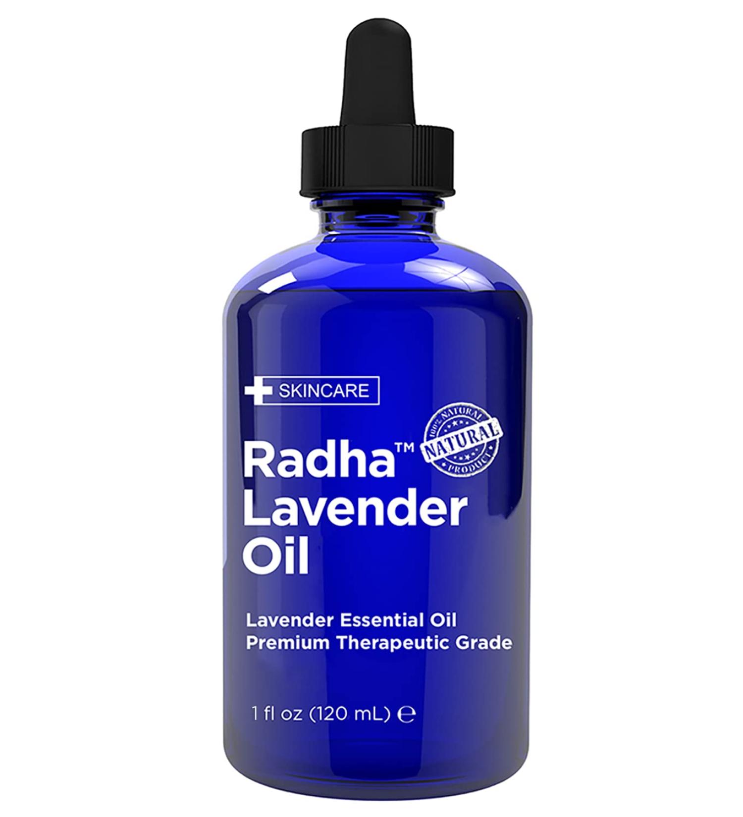Radha Beauty Lavender Essential Oil 4oz - Premium Therapeutic Grade for Aromatherapy, Relaxation, and More - Buy Online on GoSupps.com
